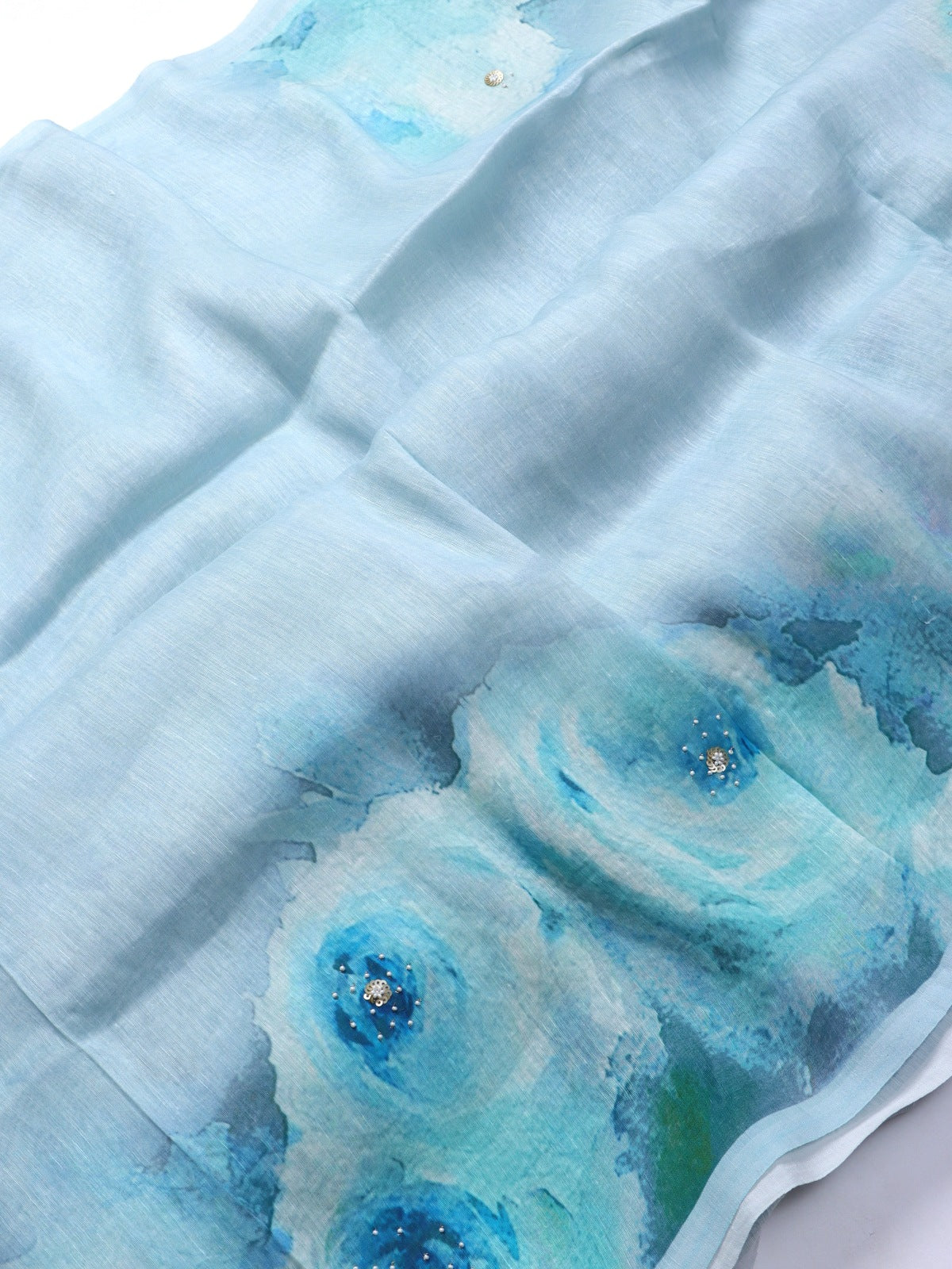 Blue Pure Mul Chanderi Saree (Swara)