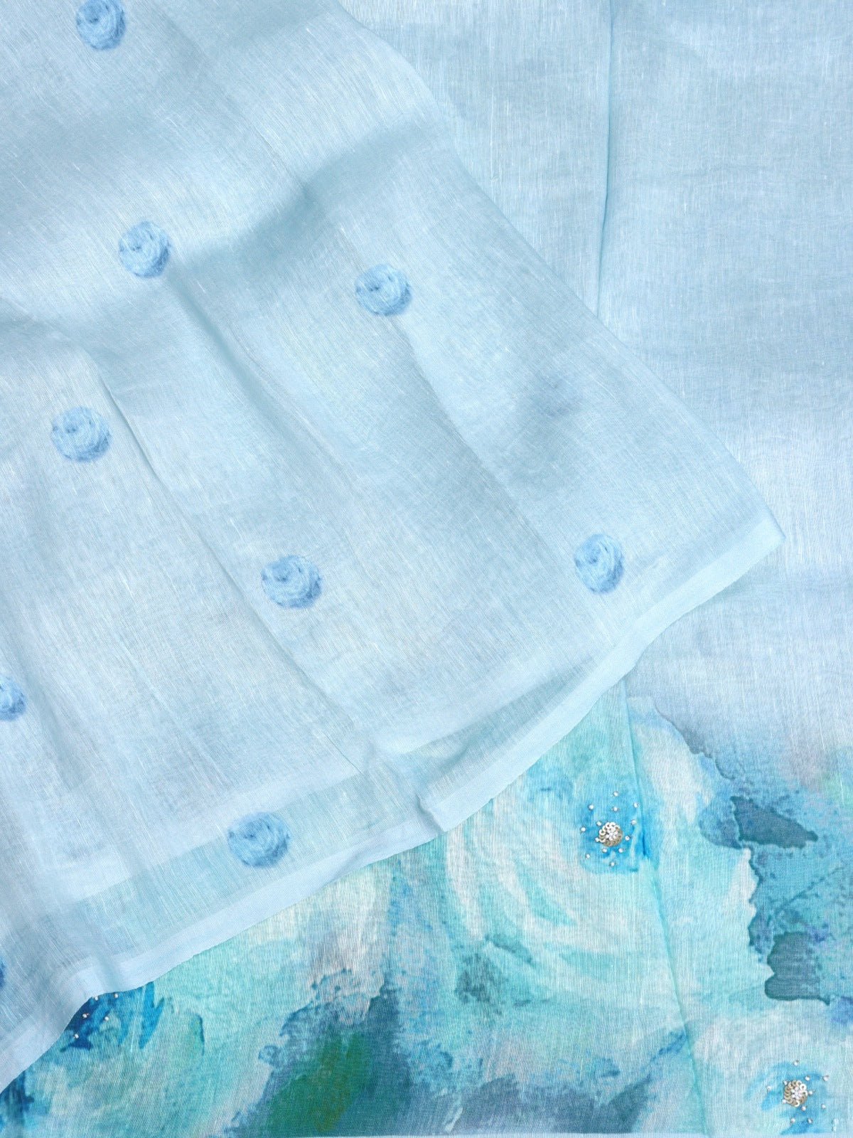 Blue Pure Mul Chanderi Saree (Swara)