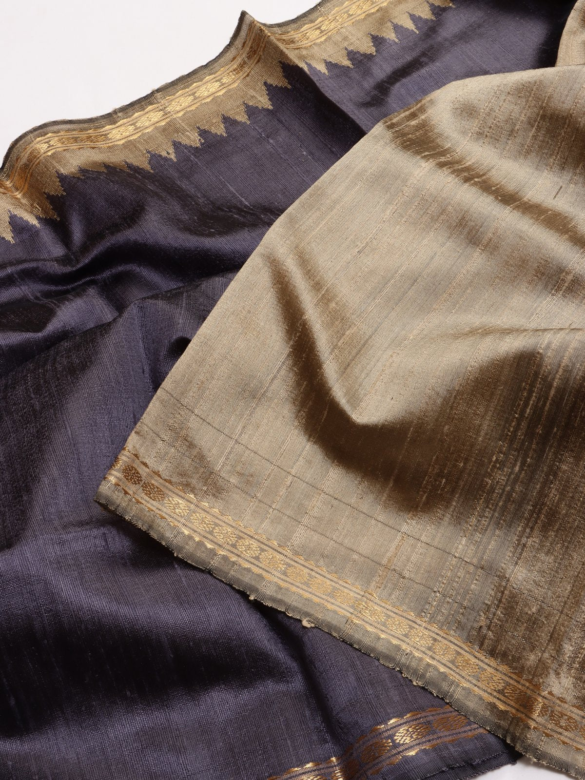 Grey Pure Matka Silk Saree (Swara)