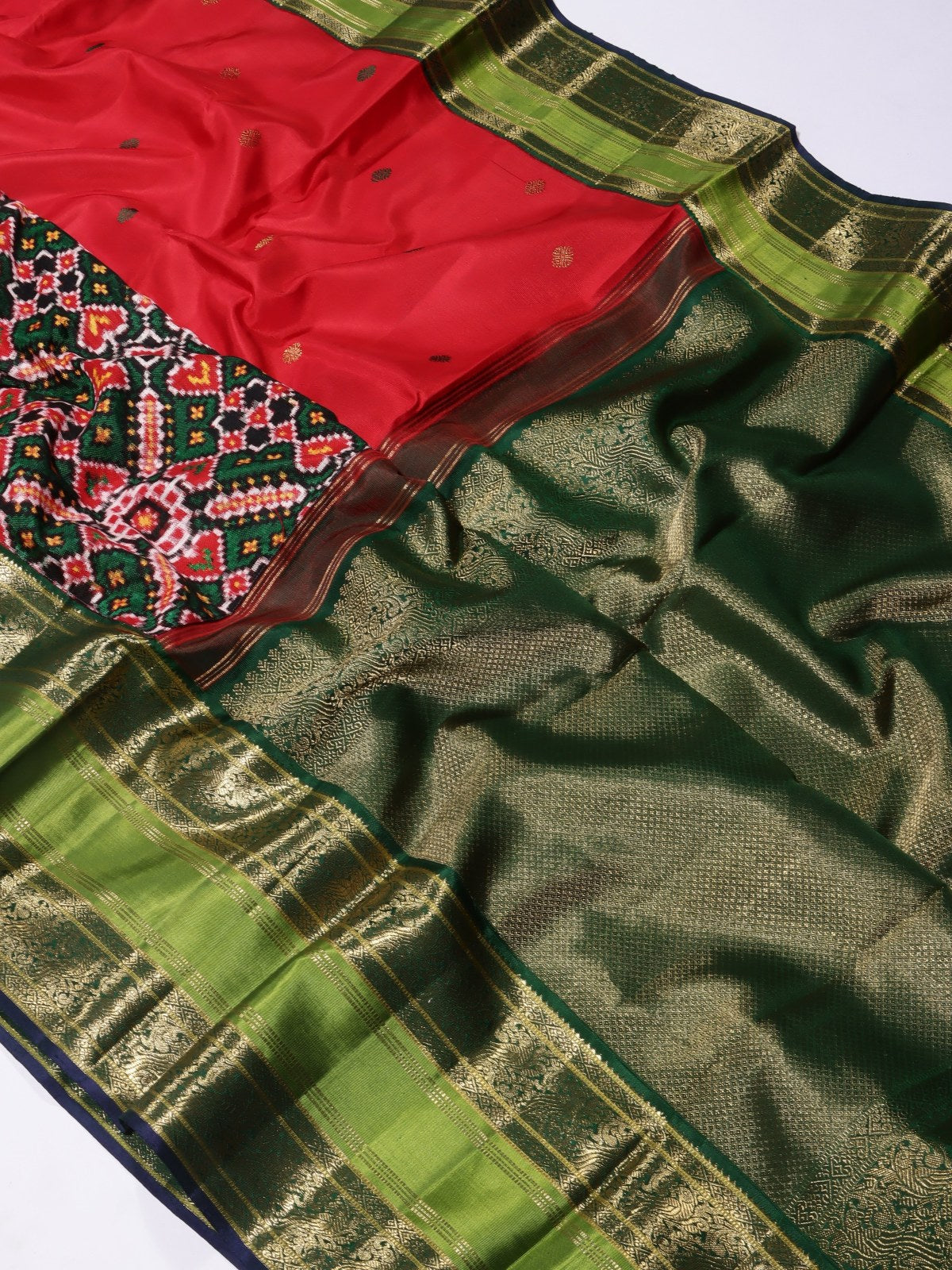 Bottle Green Patola Pure Kanchi Saree (Swara)