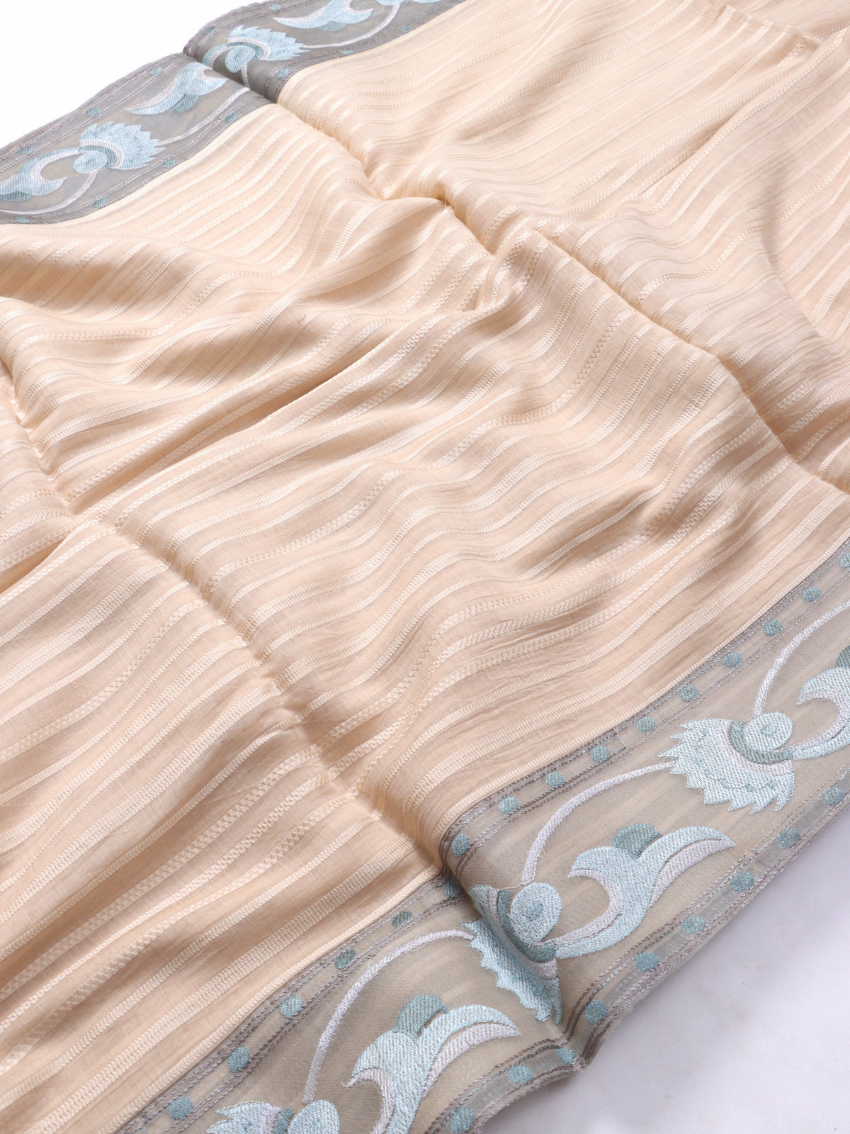Beige Pure Mul Chanderi Saree (Swara)