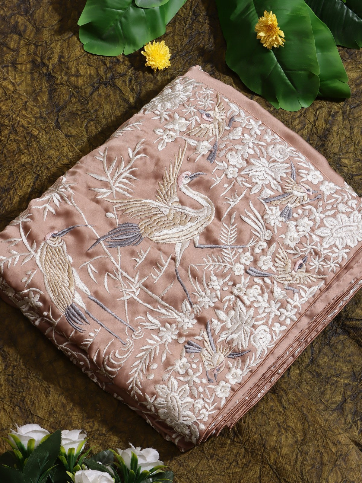 Peach Parsi Work Satin Saree (Swara)