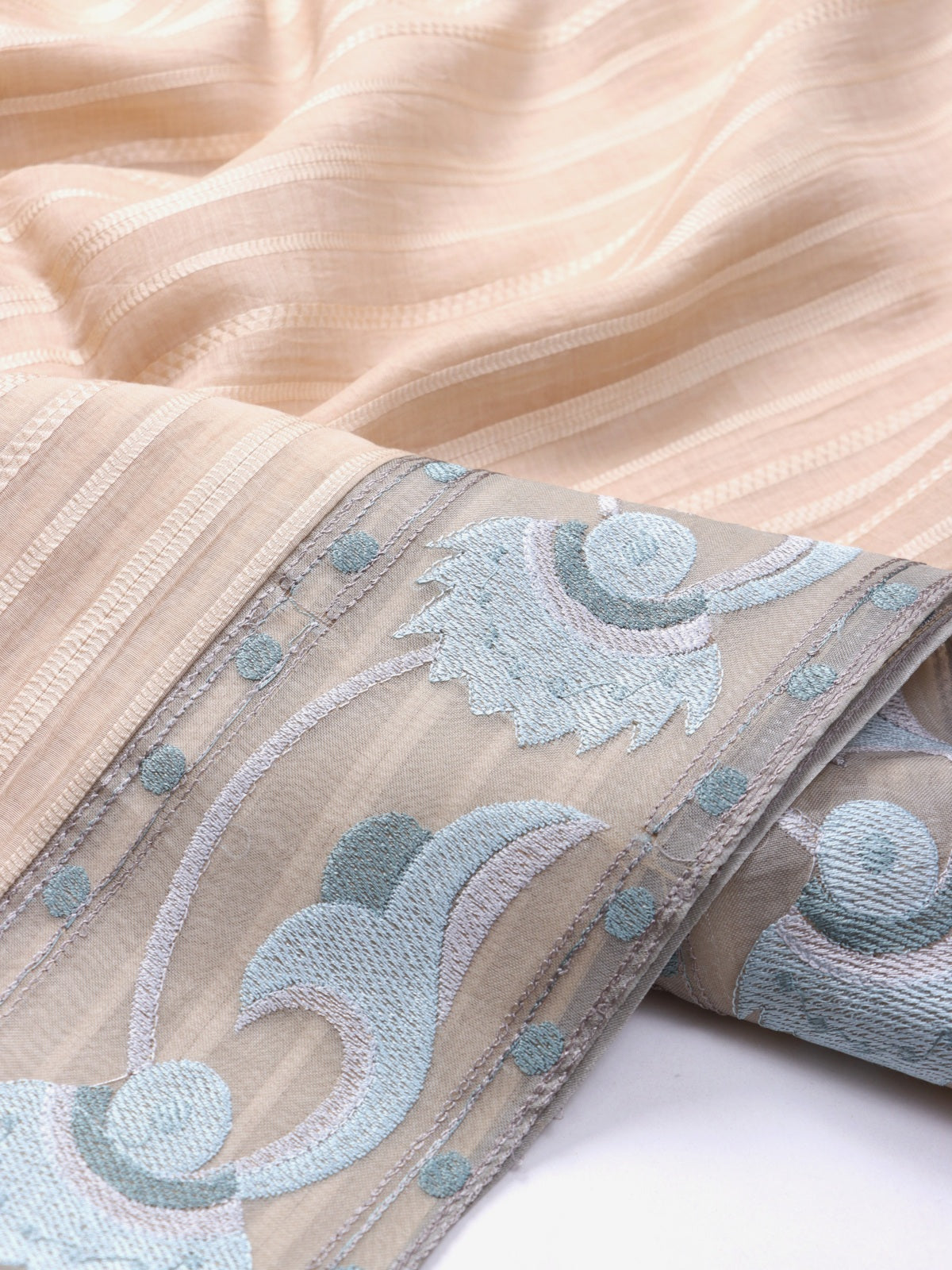Beige Pure Mul Chanderi Saree (Swara)