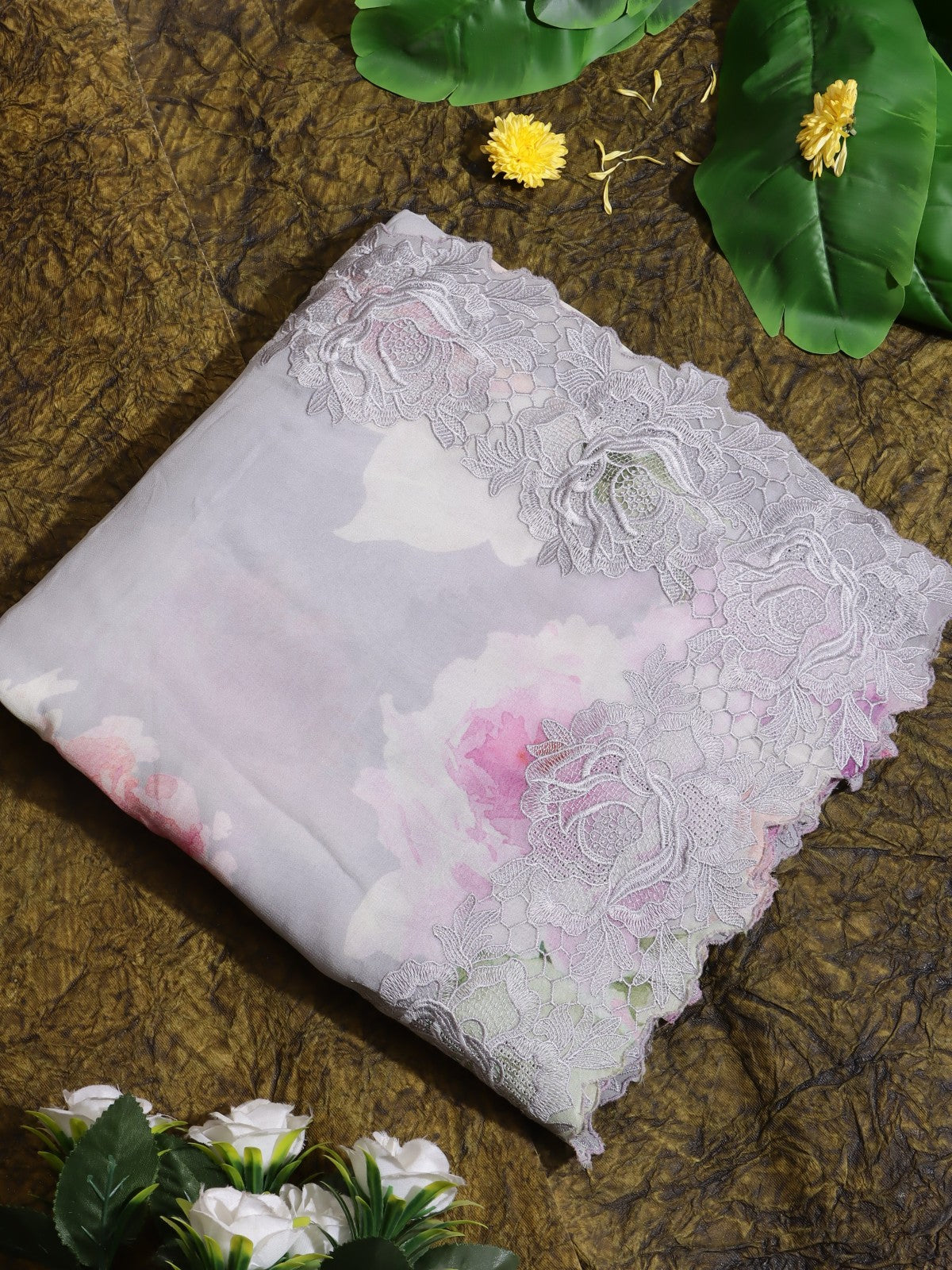 Lavender Pure Georgette Saree (Swara)
