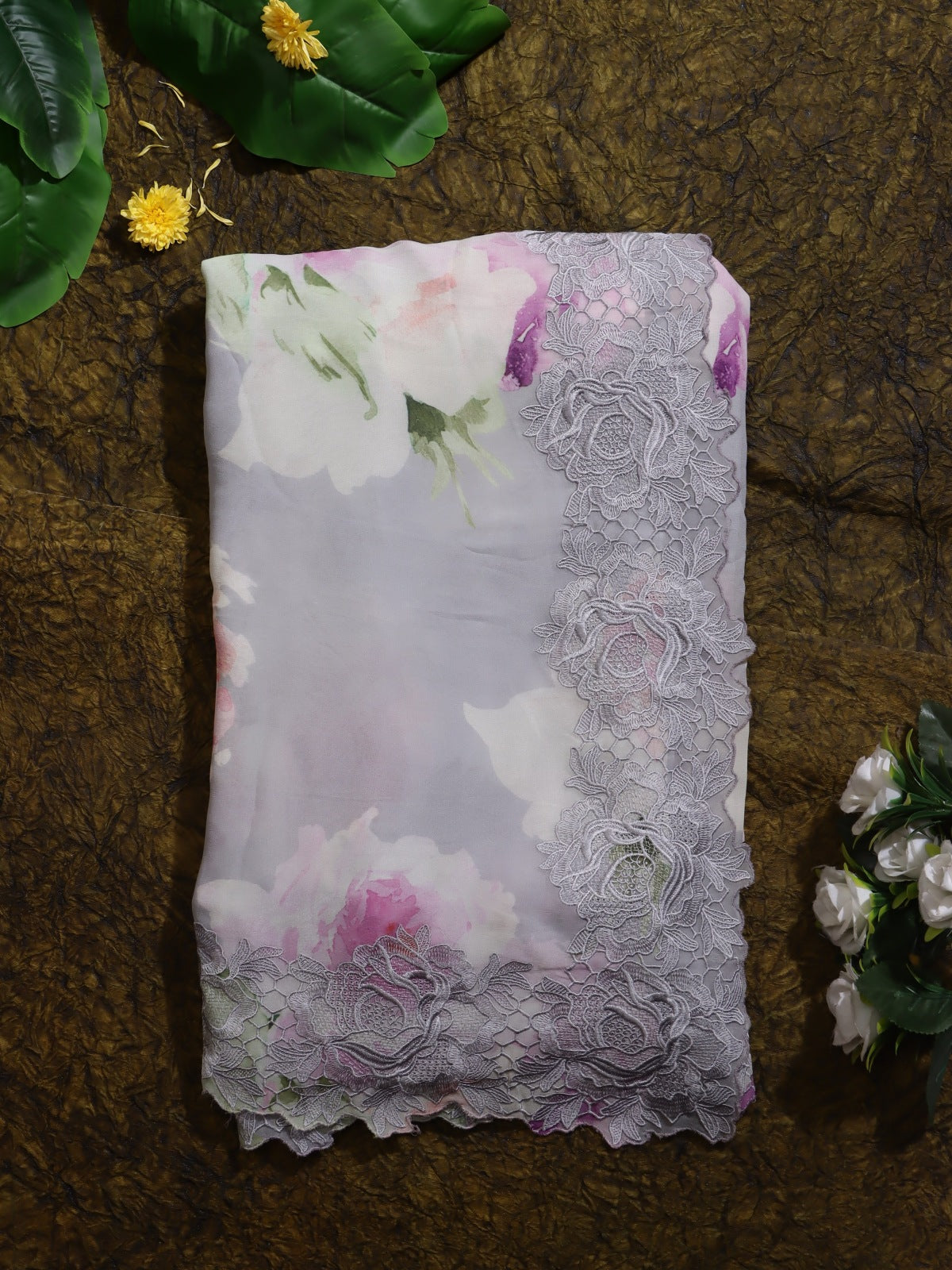 Lavender Pure Georgette Saree (Swara)