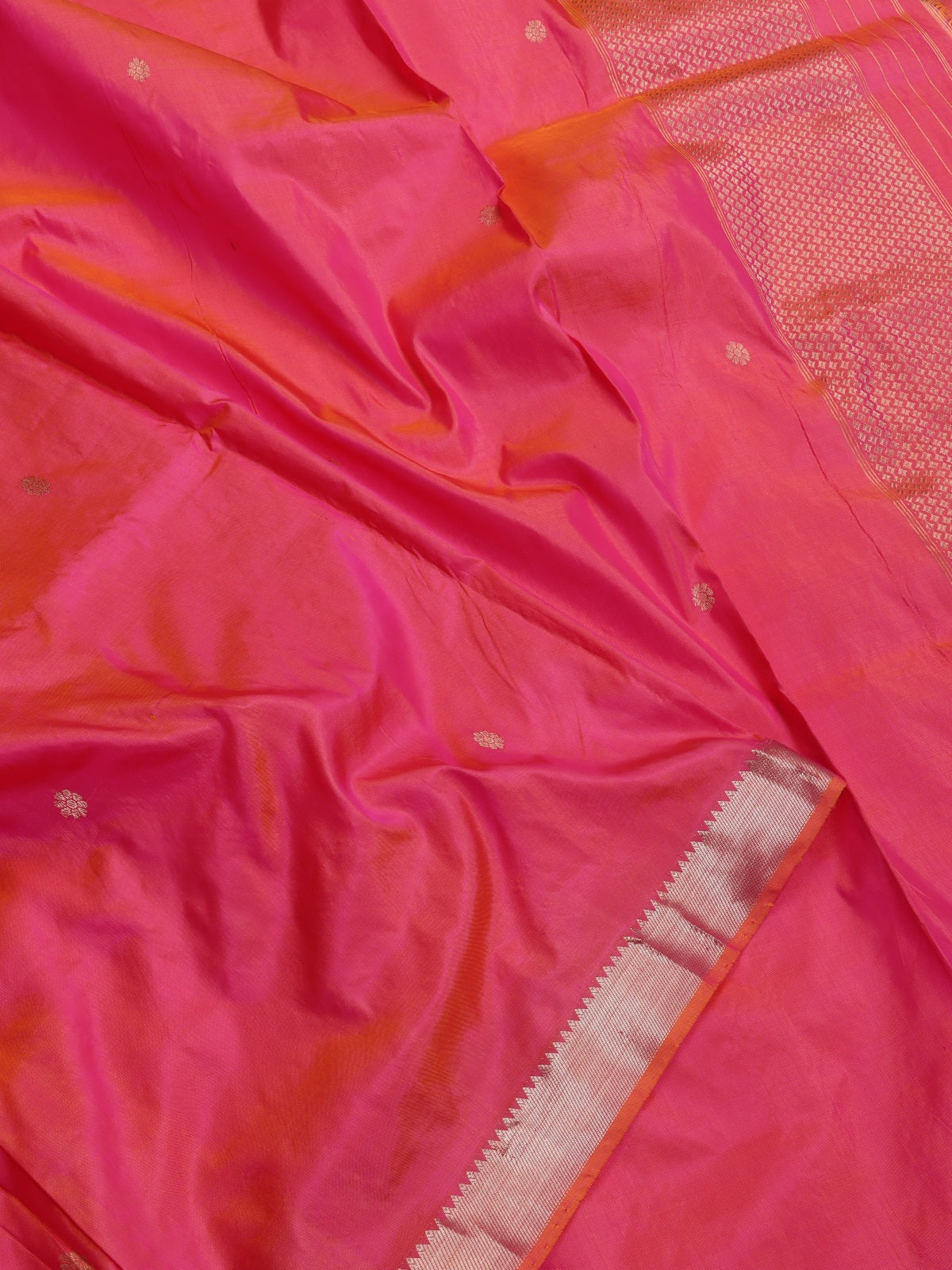 Pink Pure Kathan Banarasi Silk Dress Material (Swara)