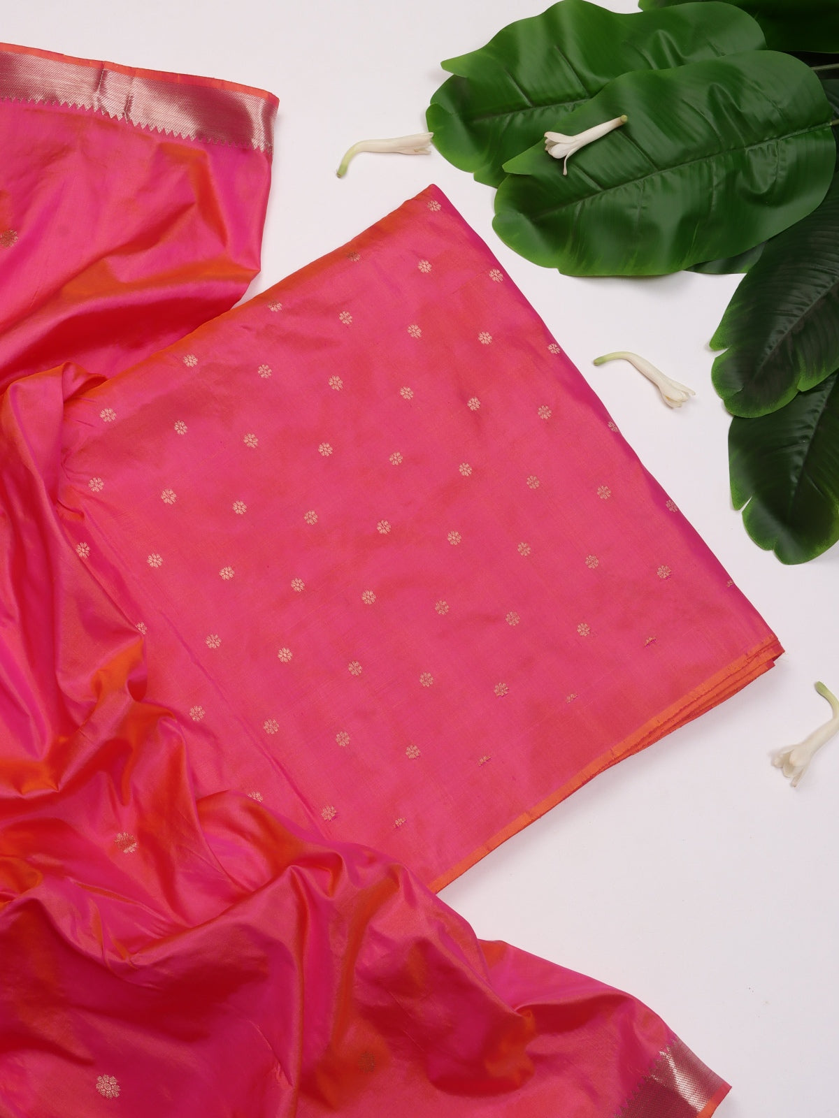 Pink Pure Kathan Banarasi Silk Dress Material (Swara)