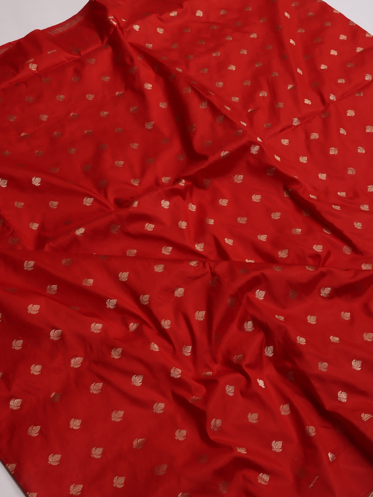 Red Pure Kathan Banarasi Silk Dress Material (Swara)