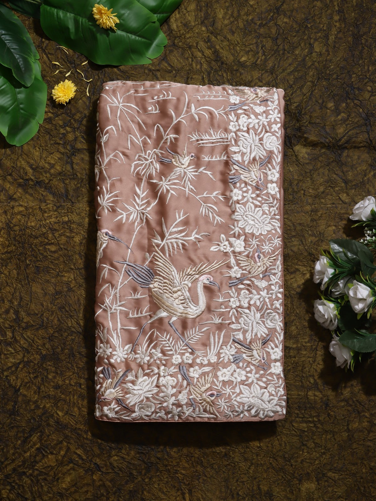 Peach Parsi Work Satin Saree (Swara)