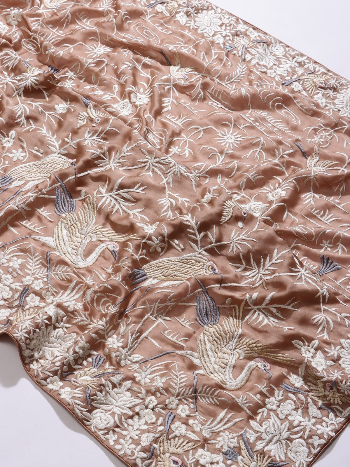 Peach Parsi Work Satin Saree (Swara)