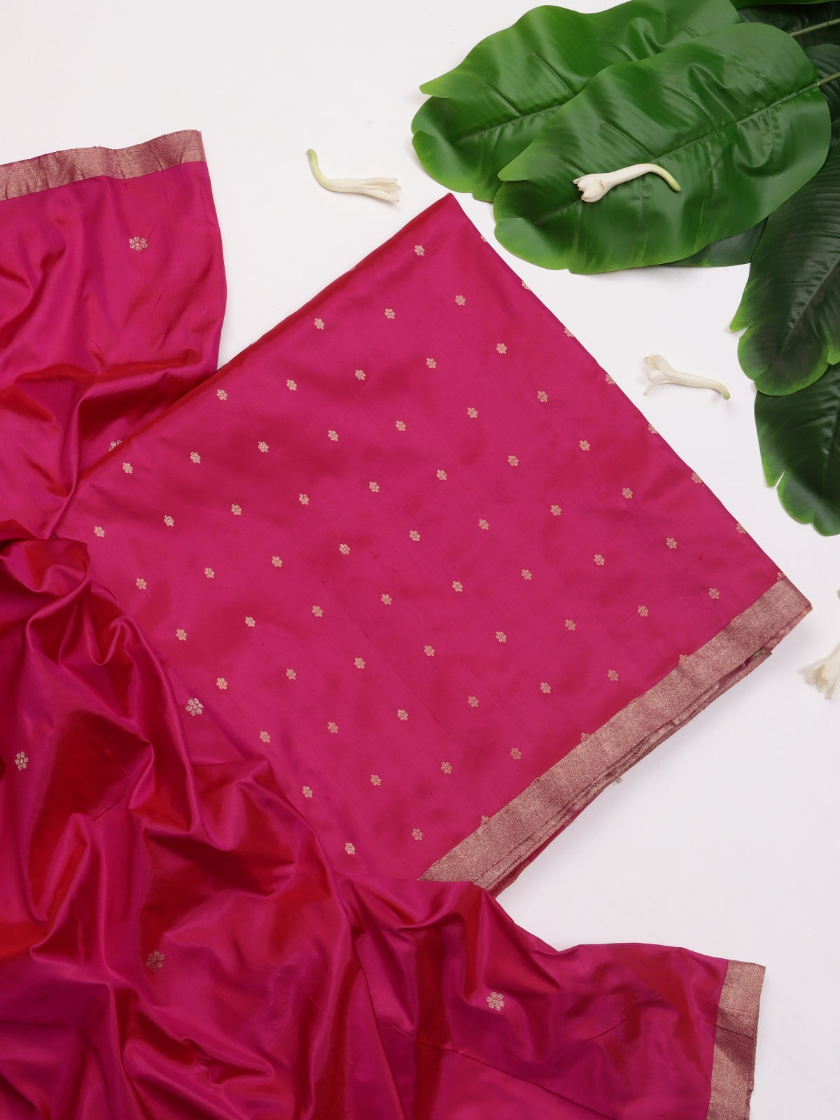 Magenta Pure Kathan Banarasi Silk Dress Material (Swara)