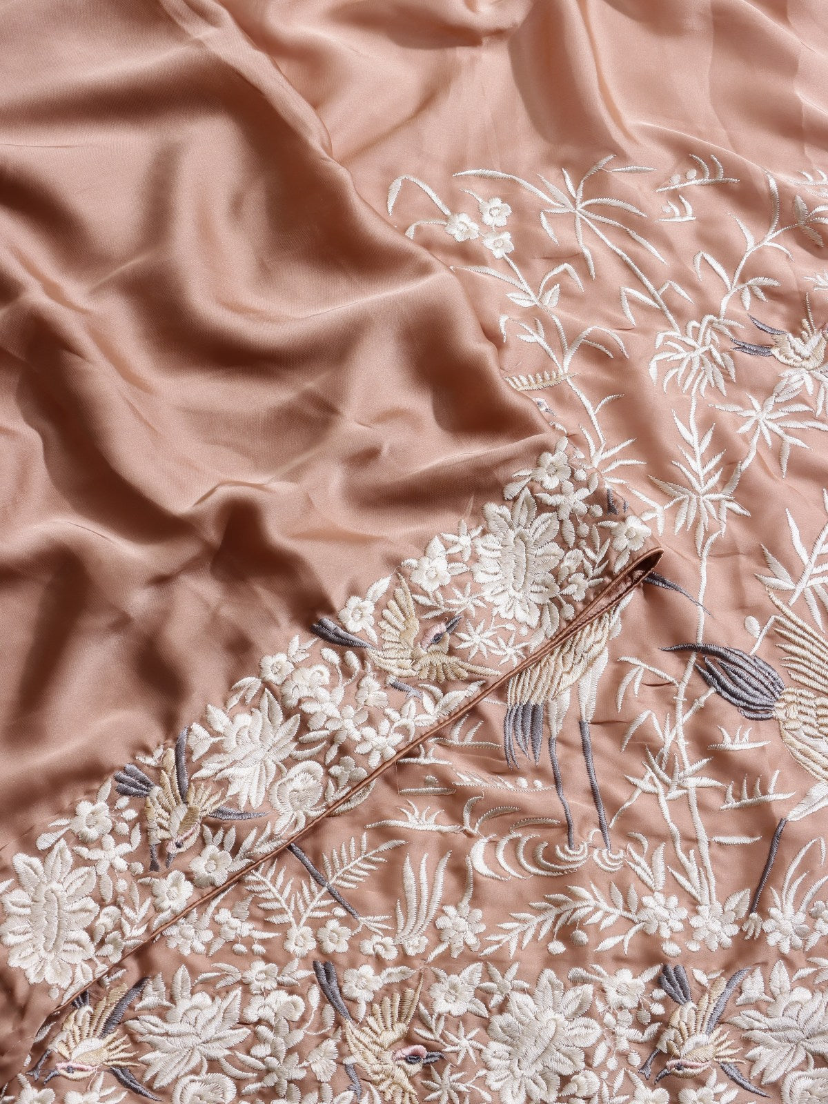 Peach Parsi Work Satin Saree (Swara)