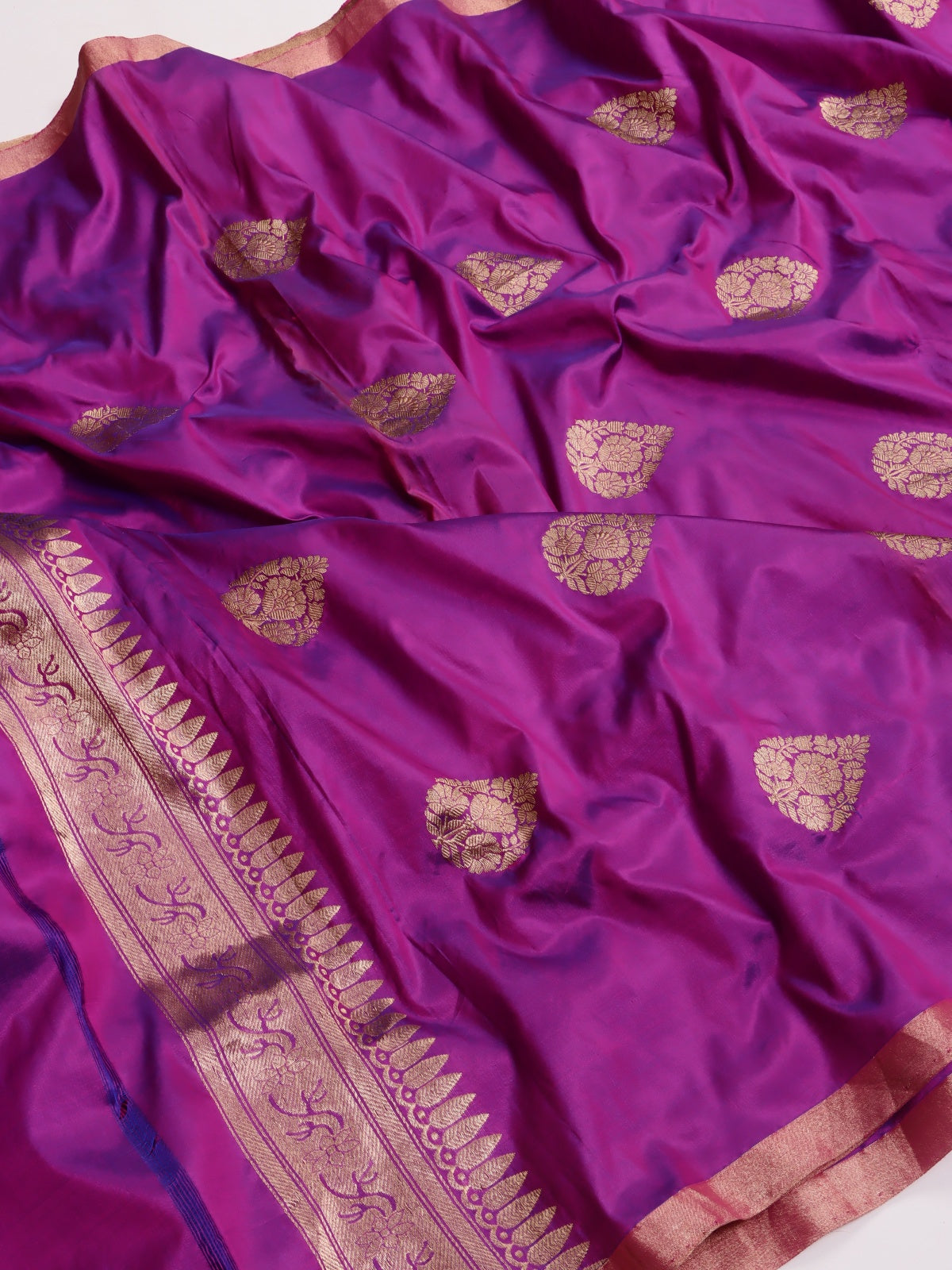 Magenta Pure Kathan Banarasi Silk Dress Material (Swara)