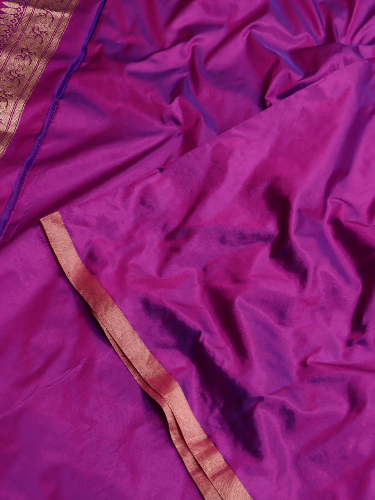 Magenta Pure Kathan Banarasi Silk Dress Material (Swara)