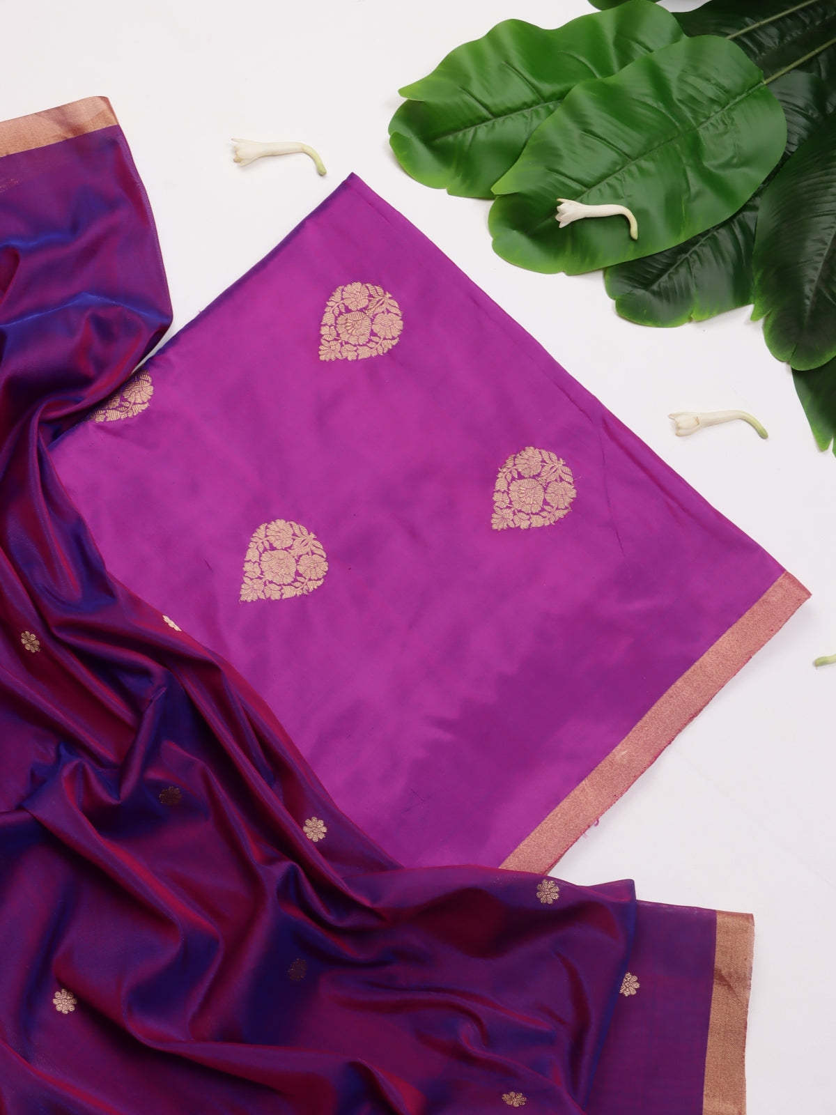 Magenta Pure Kathan Banarasi Silk Dress Material (Swara)