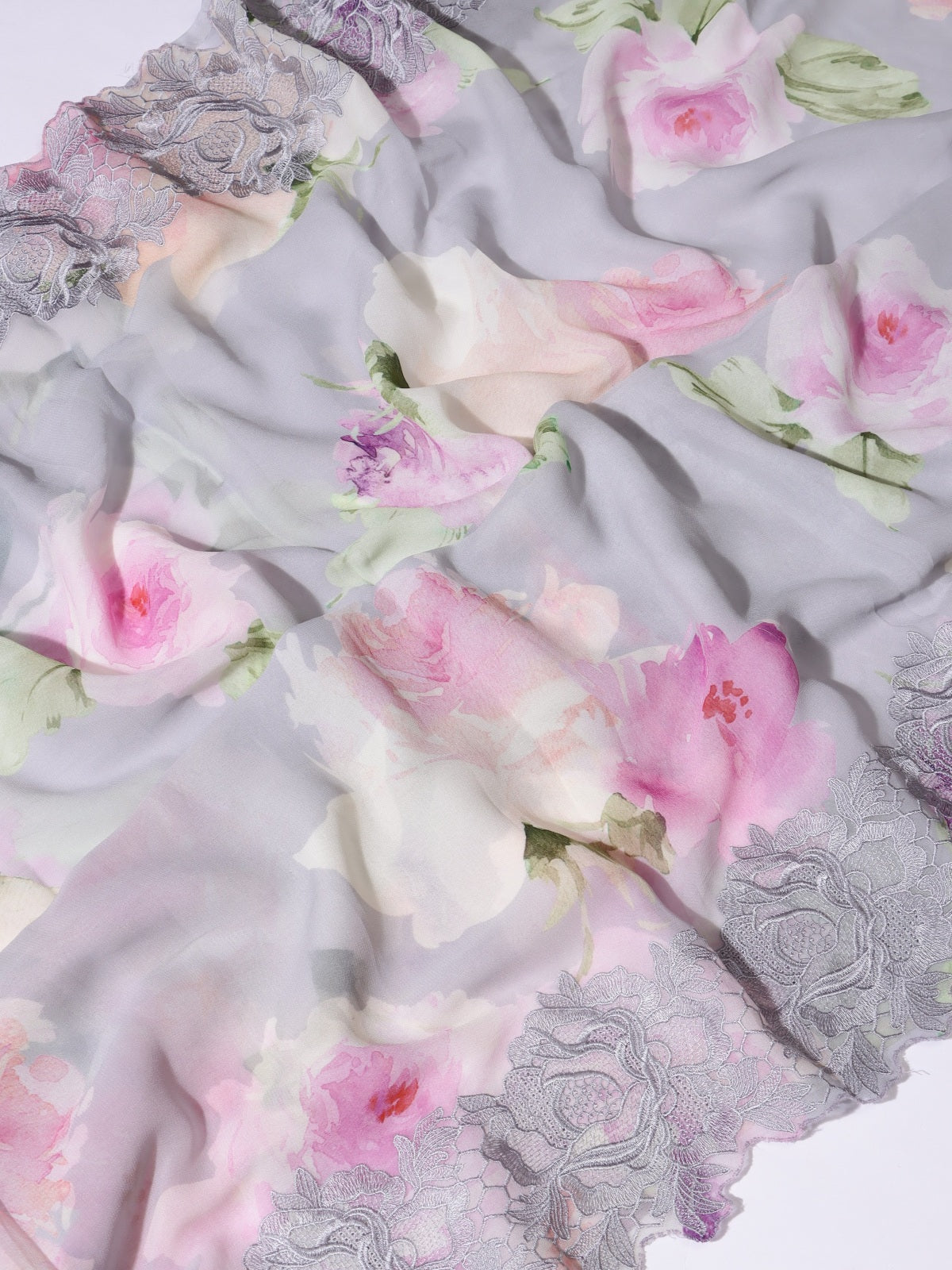 Lavender Pure Georgette Saree (Swara)
