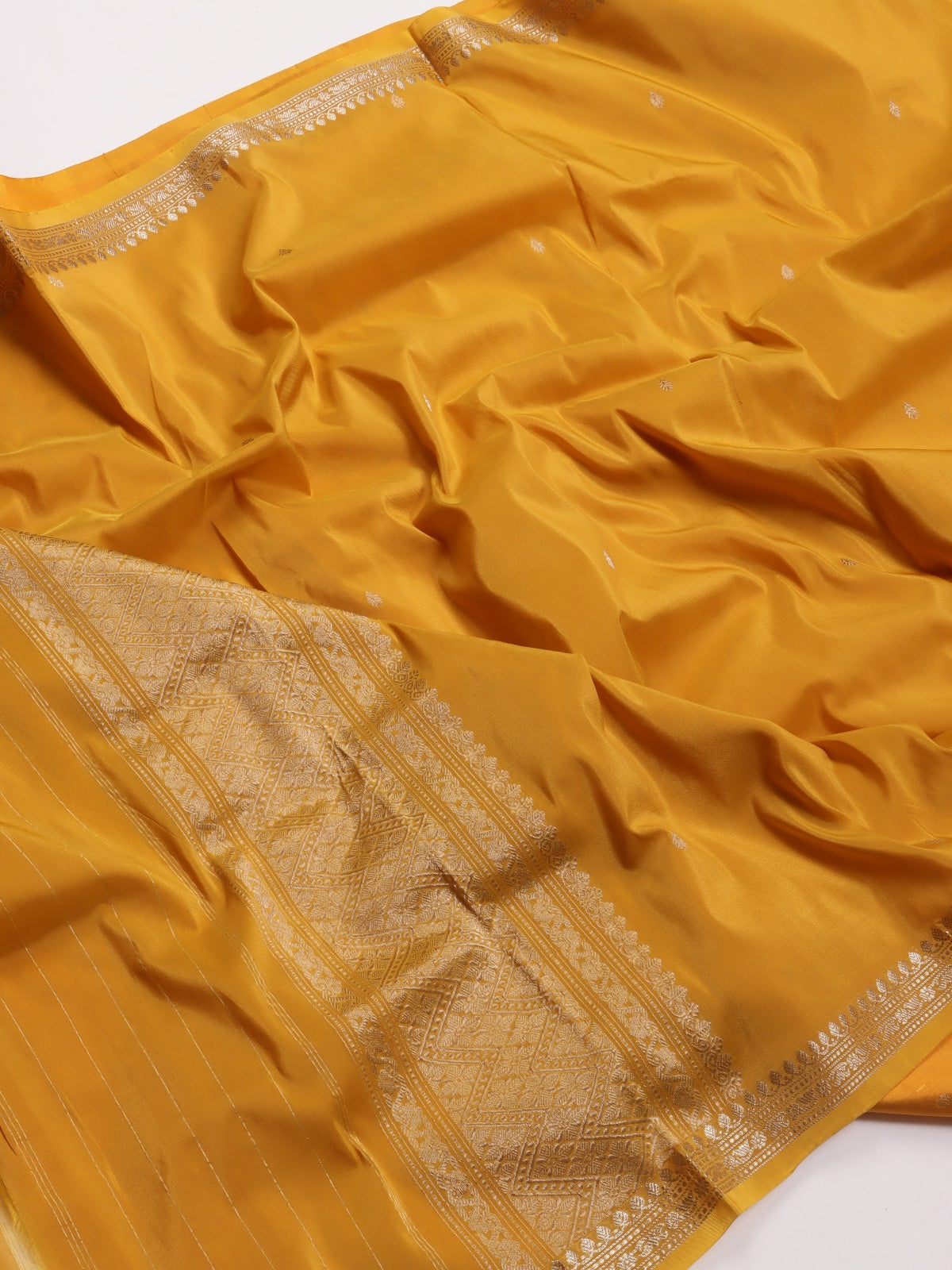 Mustard Pure Kathan Banarasi Silk Dress Material (Swara)
