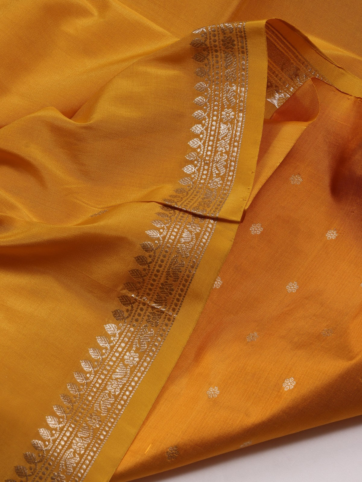 Mustard Pure Kathan Banarasi Silk Dress Material (Swara)