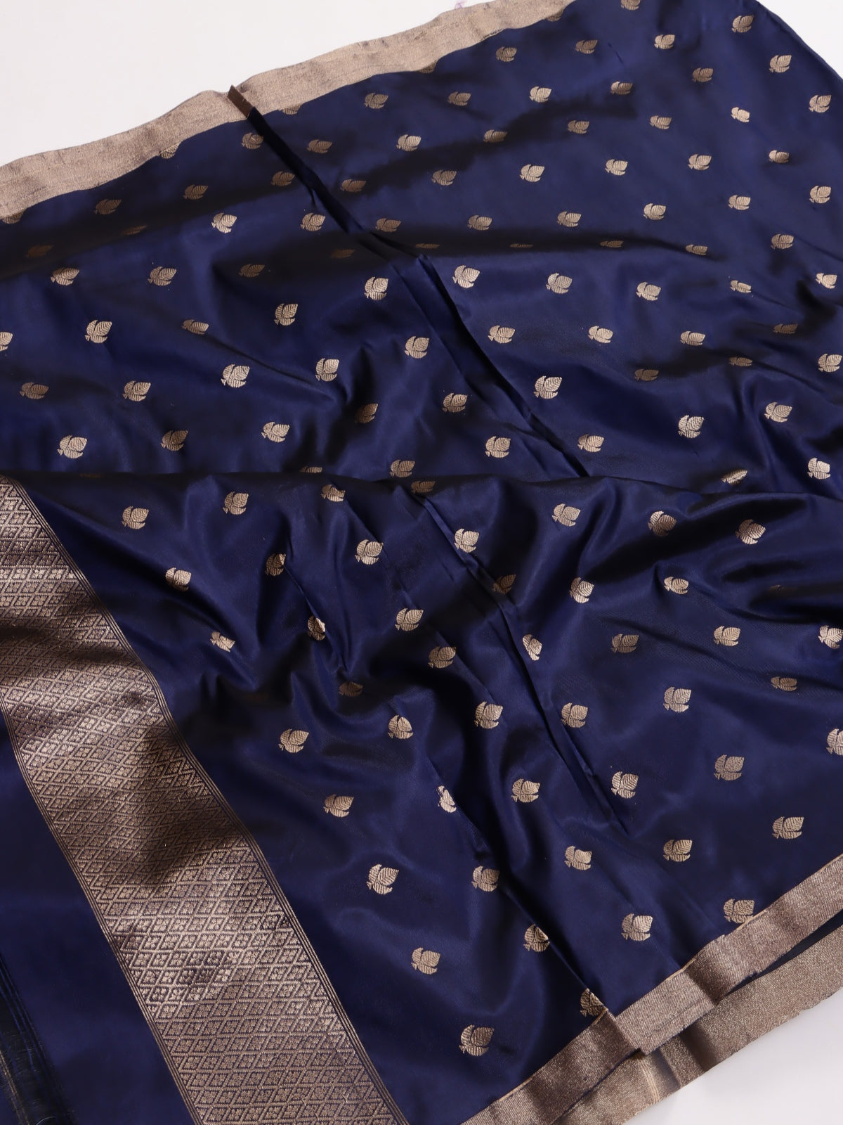 Royal Blue Pure Kathan Banarasi Silk Dress Material (Swara)