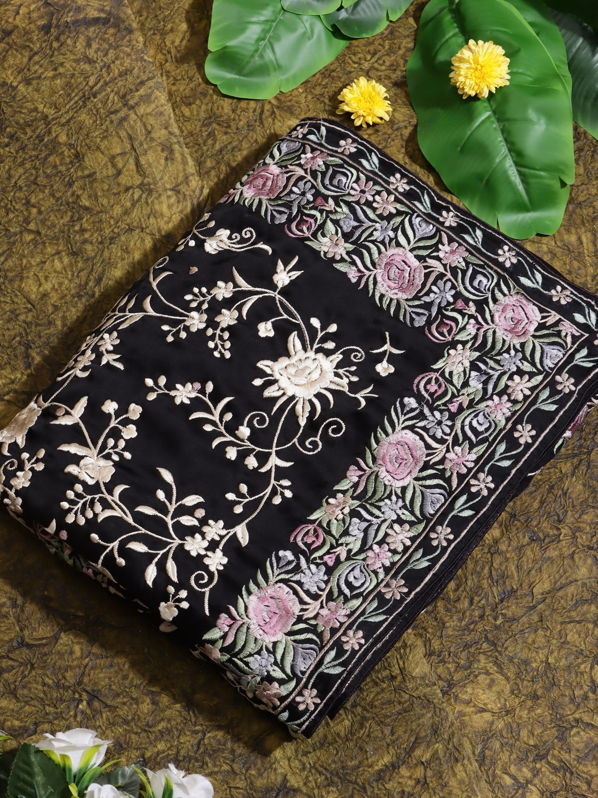 Black Parsi Work Georgette Saree (Swara)