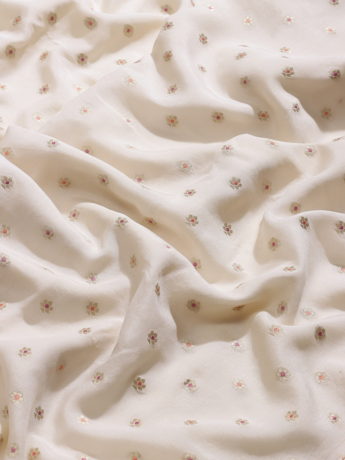 Cream Pure Georgette Dress Material (Swara)