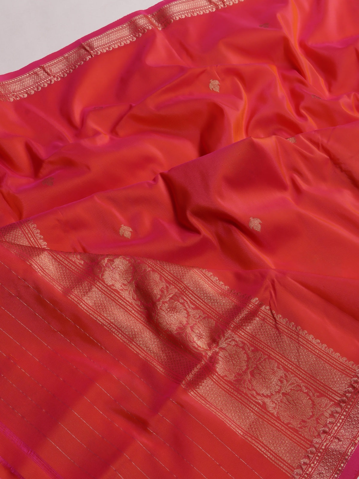 Orange Pure Kathan Banarasi Silk Dress Material (Swara)