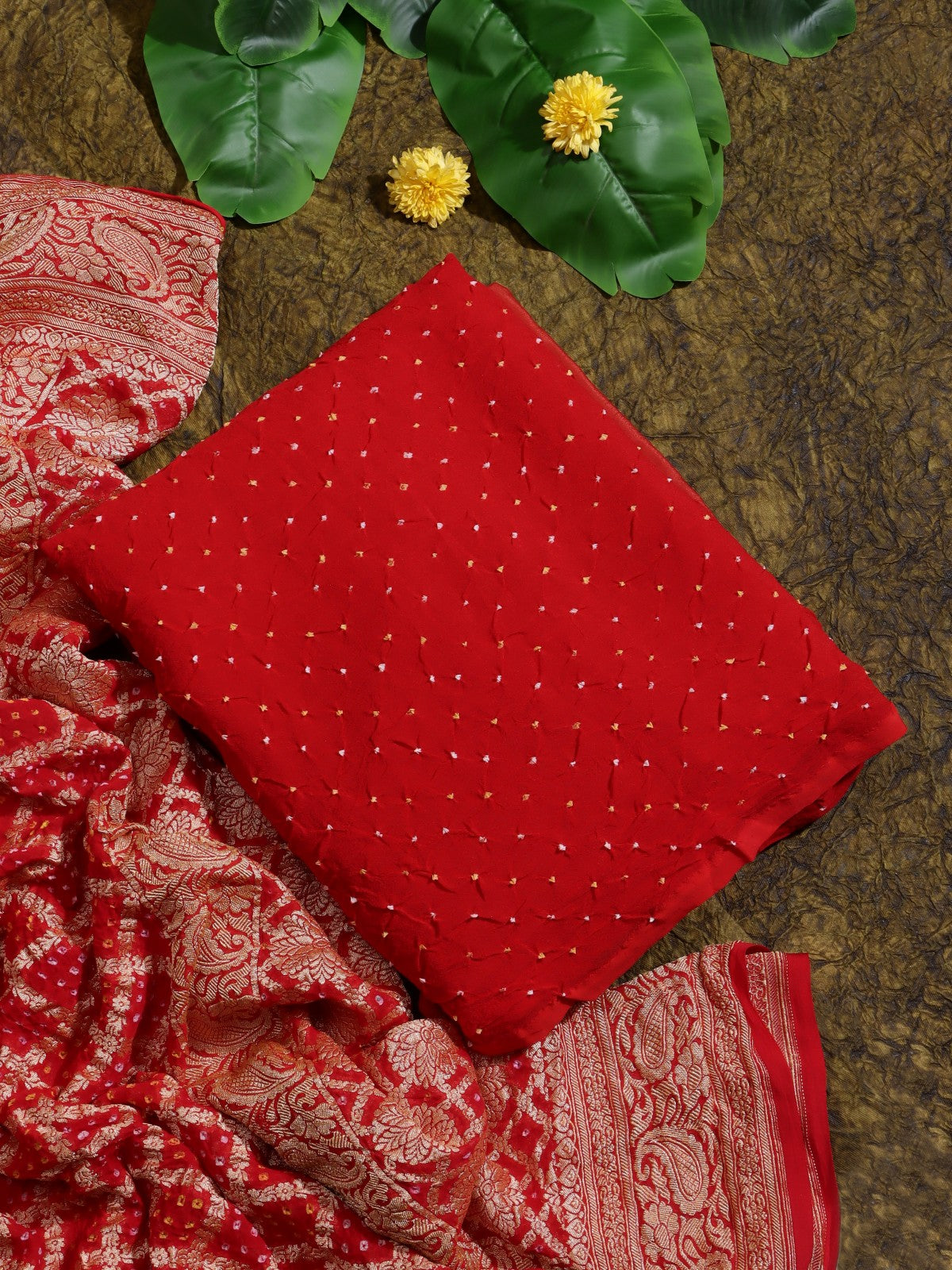 Red Pure Georgette Dress Material (Swara)