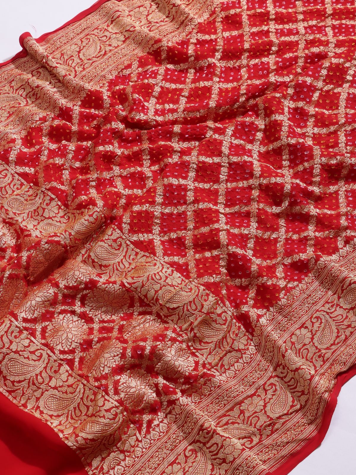 Red Pure Georgette Dress Material (Swara)