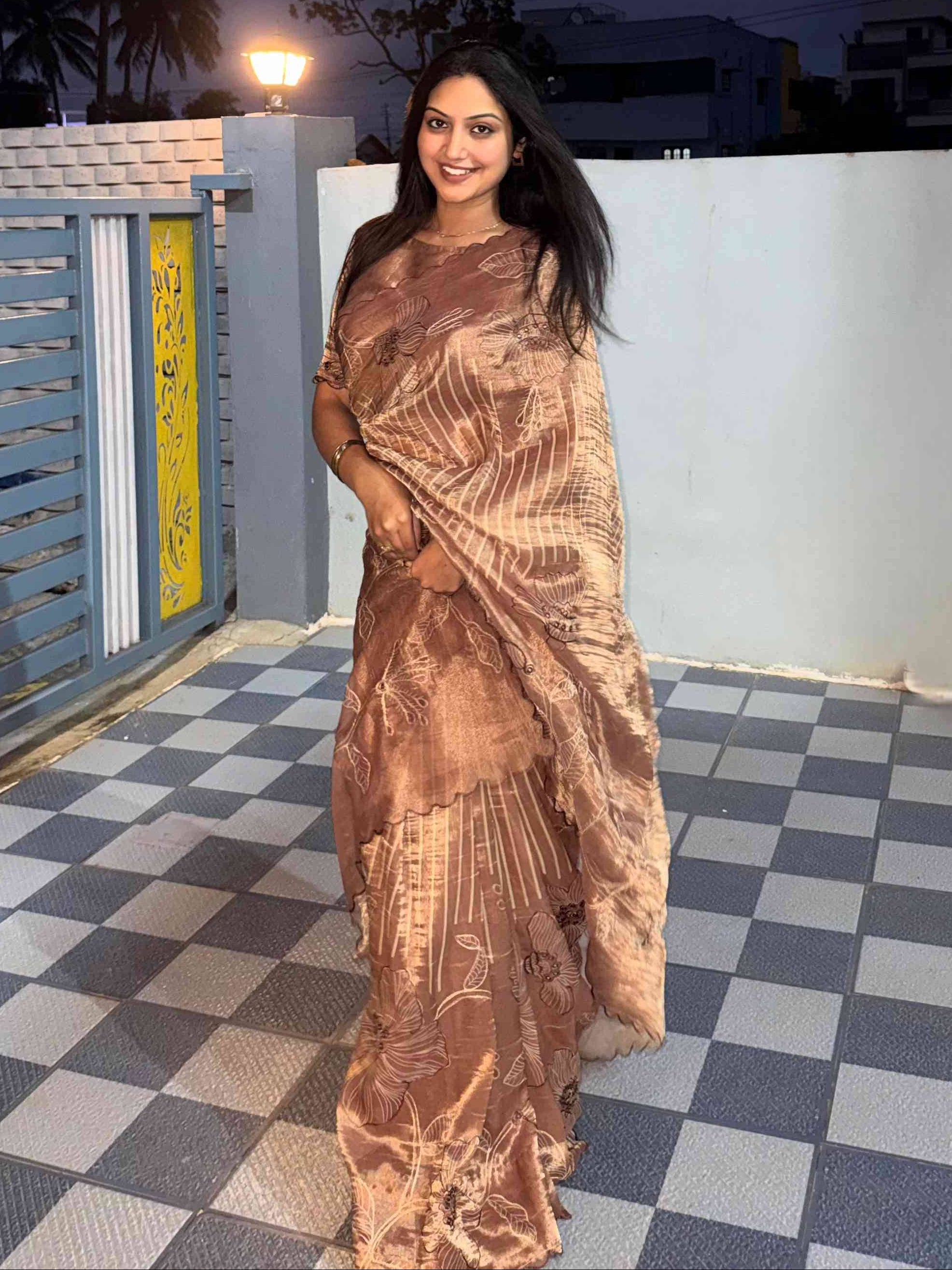 Copper Gold Tissue Saree 108