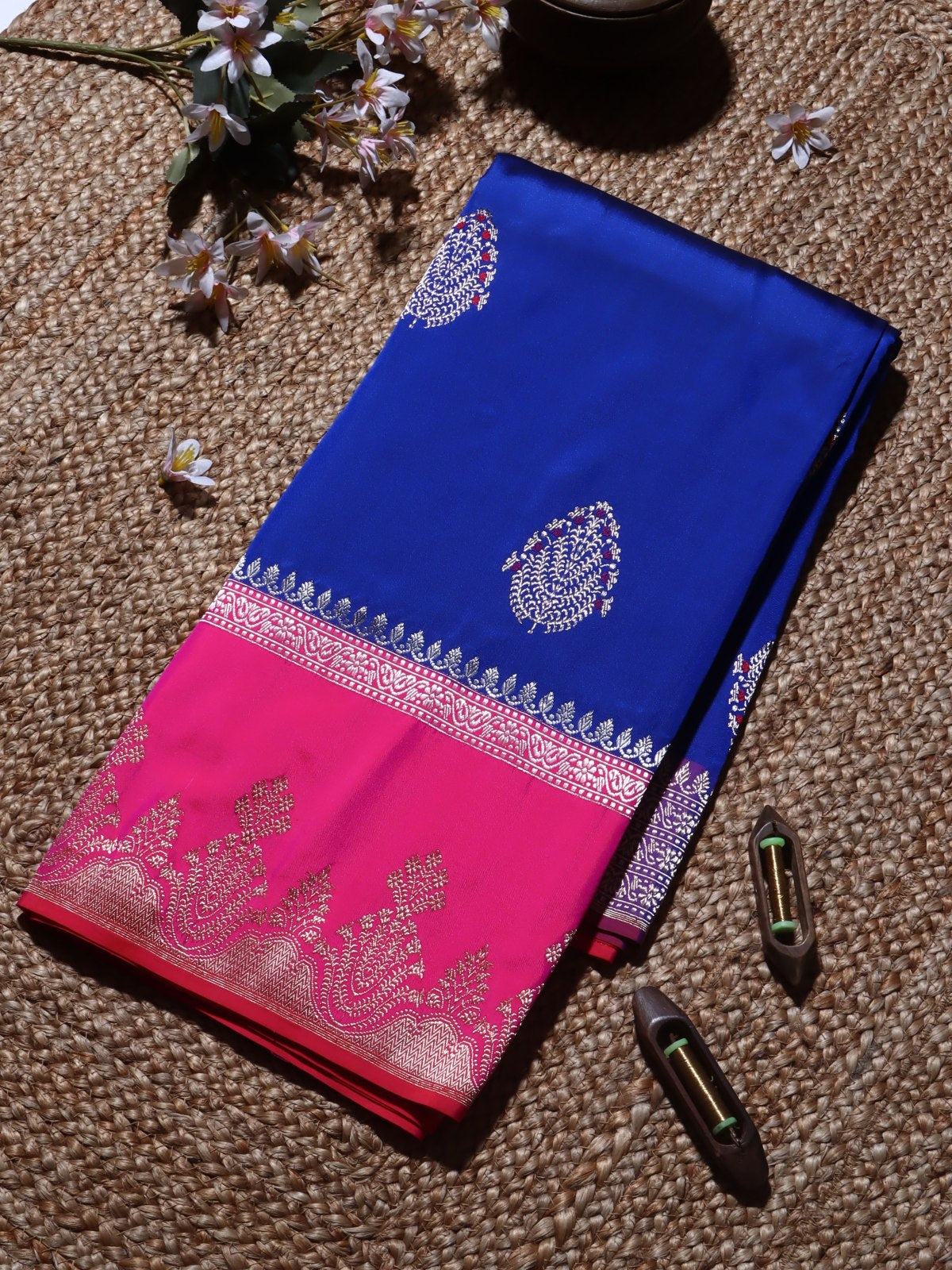 Royal Blue Pure Kathan Silk Saree (Swara)