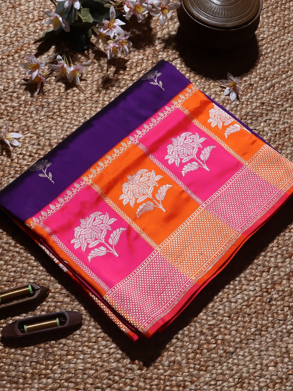 Purple Pure Kathan Silk Saree (Swara)