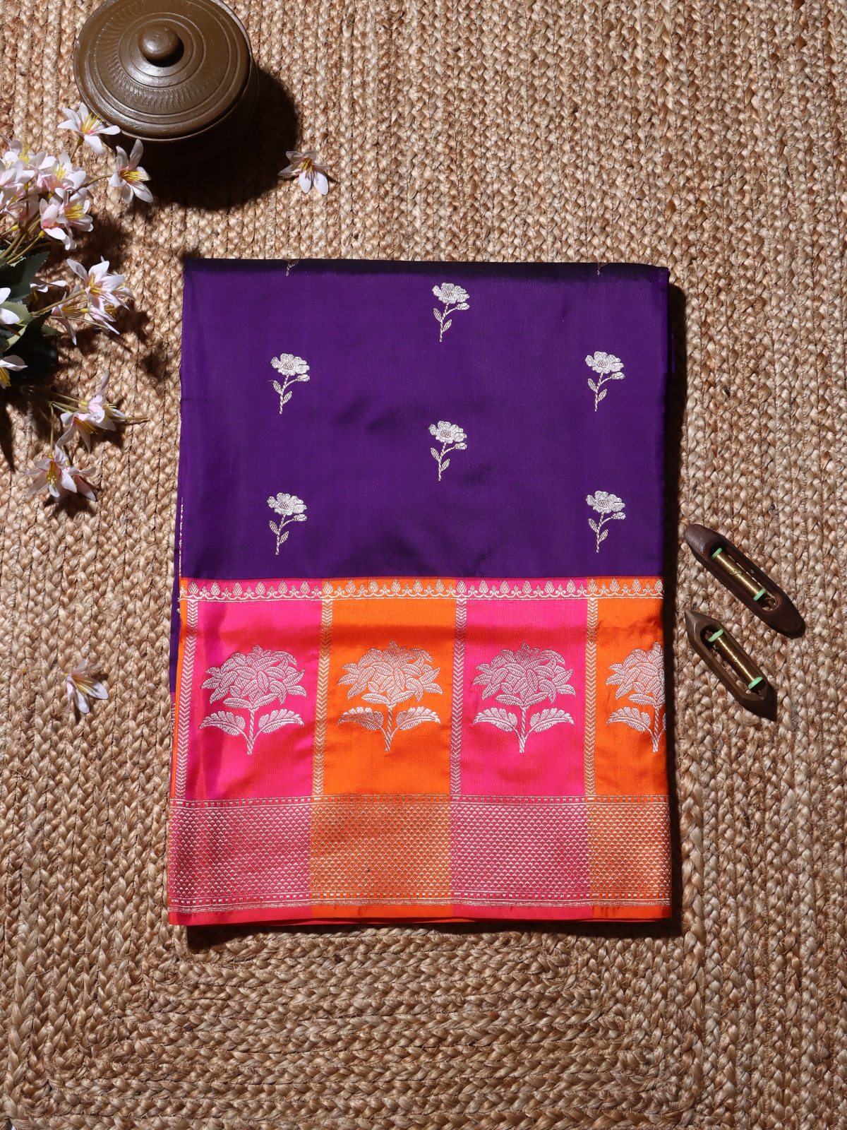 Purple Pure Kathan Silk Saree (Swara)