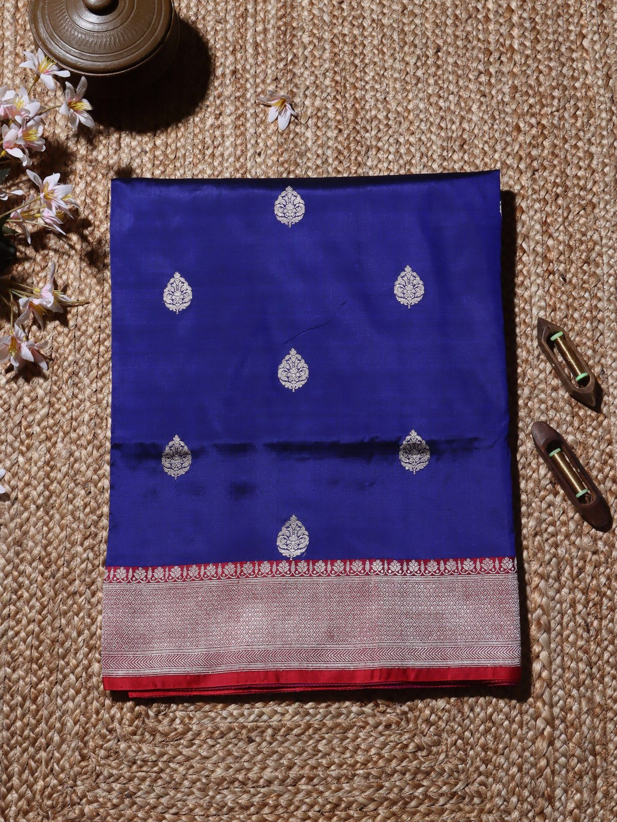 Navy Blue Pure Kathan Silk Saree (Swara)