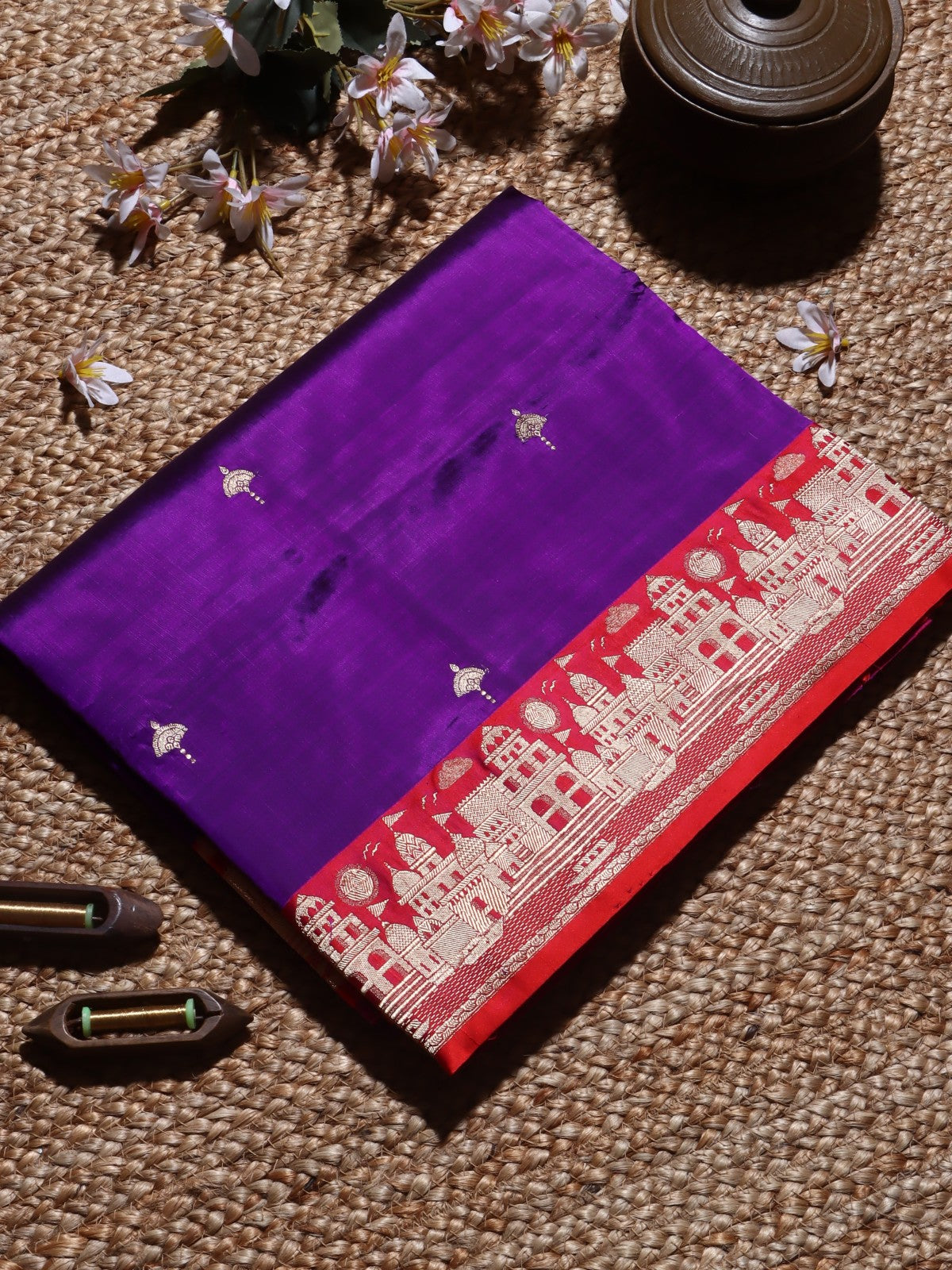 Purple Pure Kathan Silk Saree (Swara)