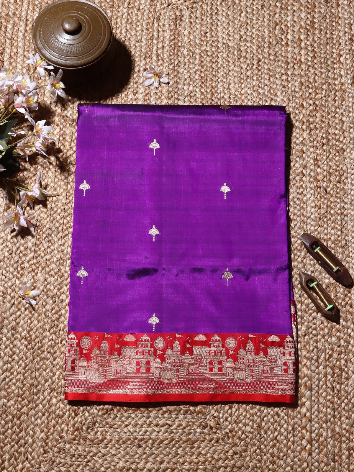 Purple Pure Kathan Silk Saree (Swara)