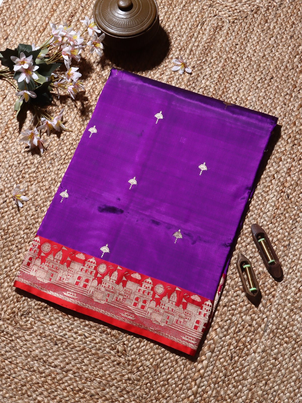 Purple Pure Kathan Silk Saree (Swara)