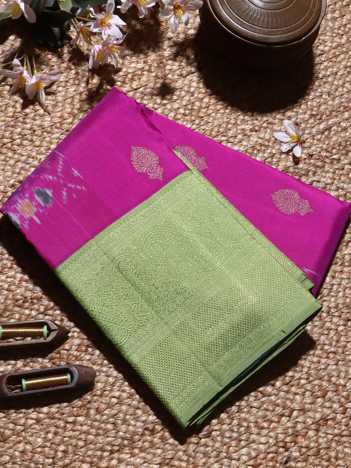 Pink Pure Kanchi Silk Saree 3G (Swara)