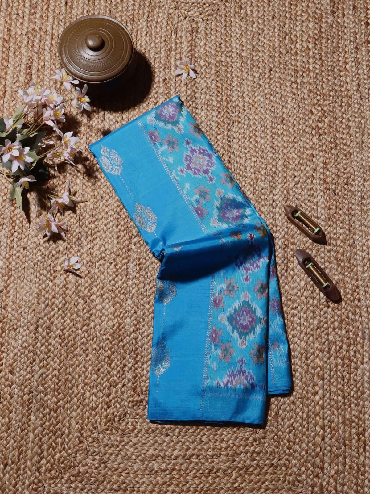 Blue Patola Kanchi Silk Saree (Swara)