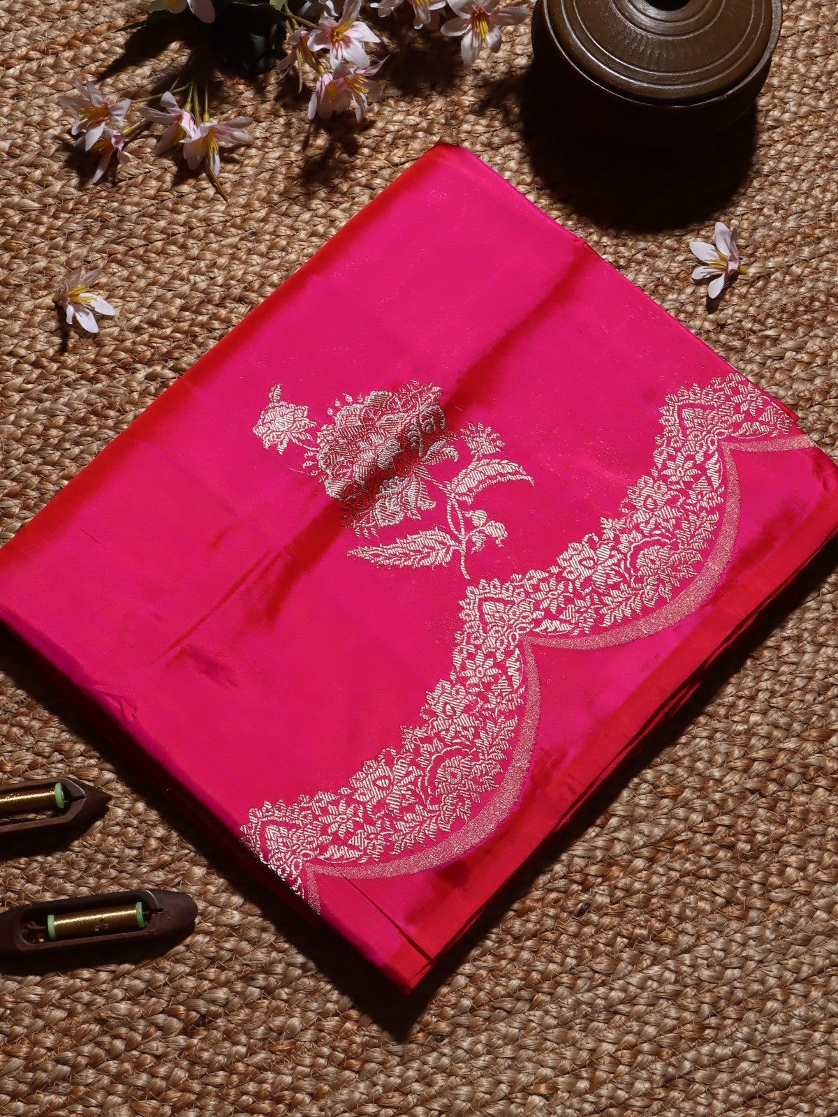 Pink Pure Kathan Silk Saree (Swara)