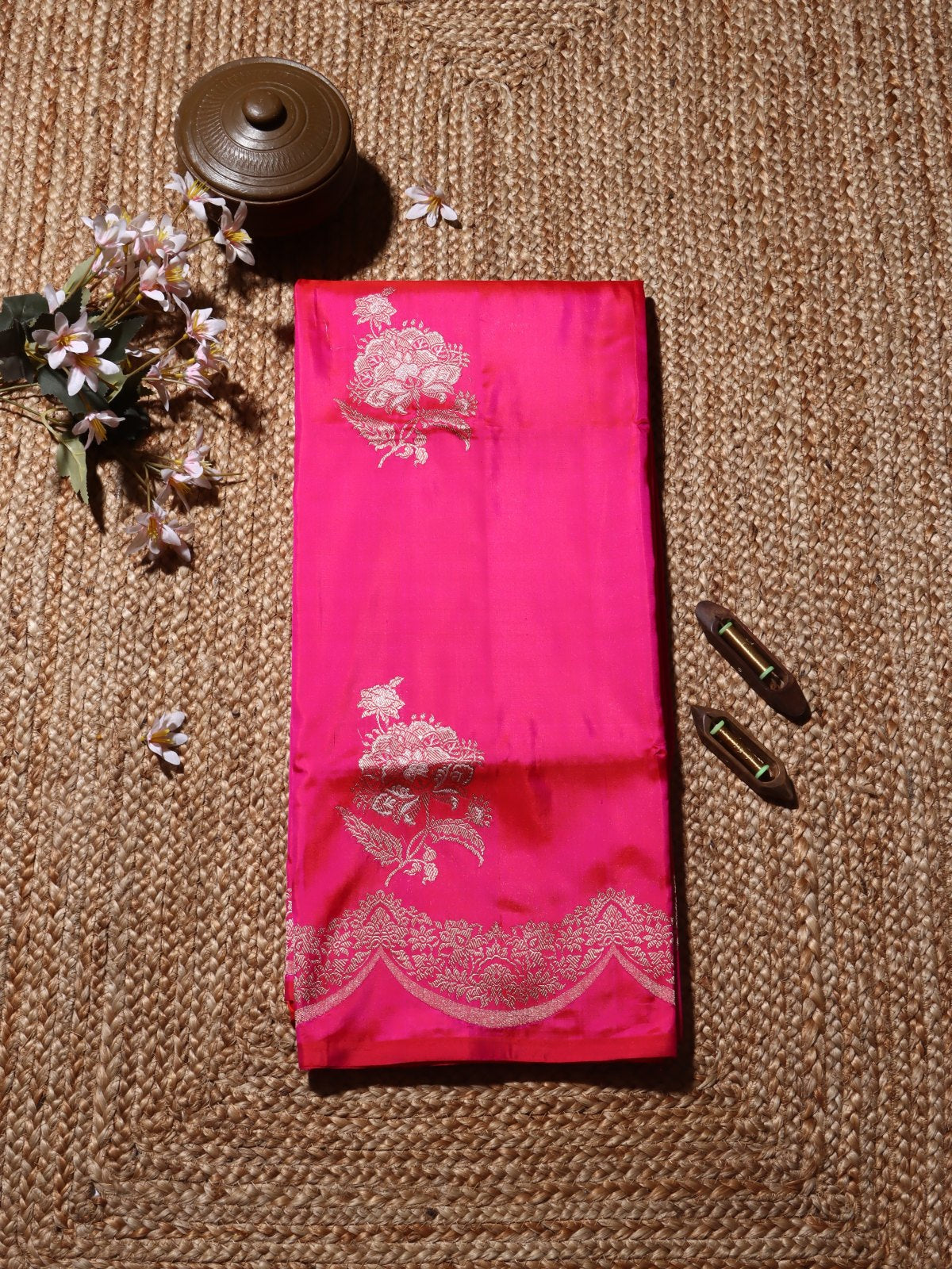 Pink Pure Kathan Silk Saree (Swara)