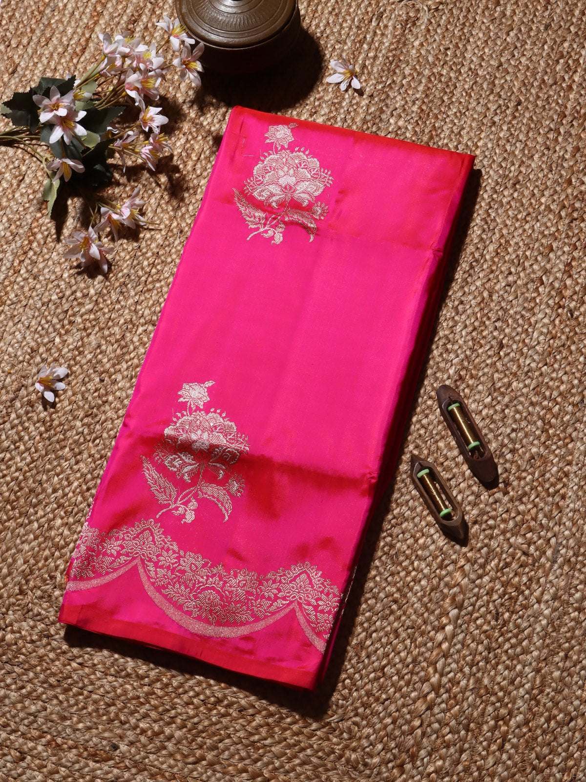 Pink Pure Kathan Silk Saree (Swara)
