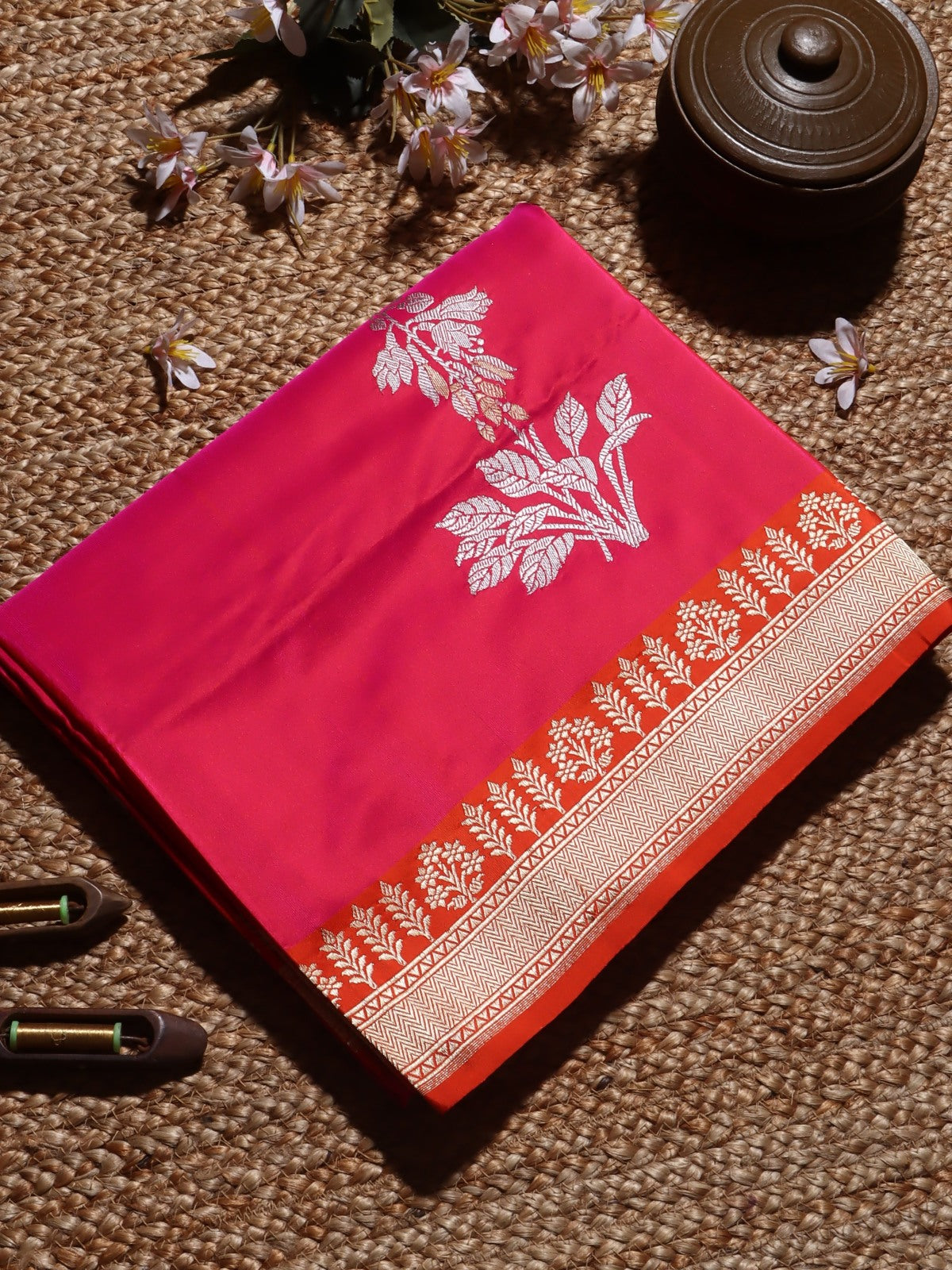 Pink Pure Kathan Silk Saree (Swara)