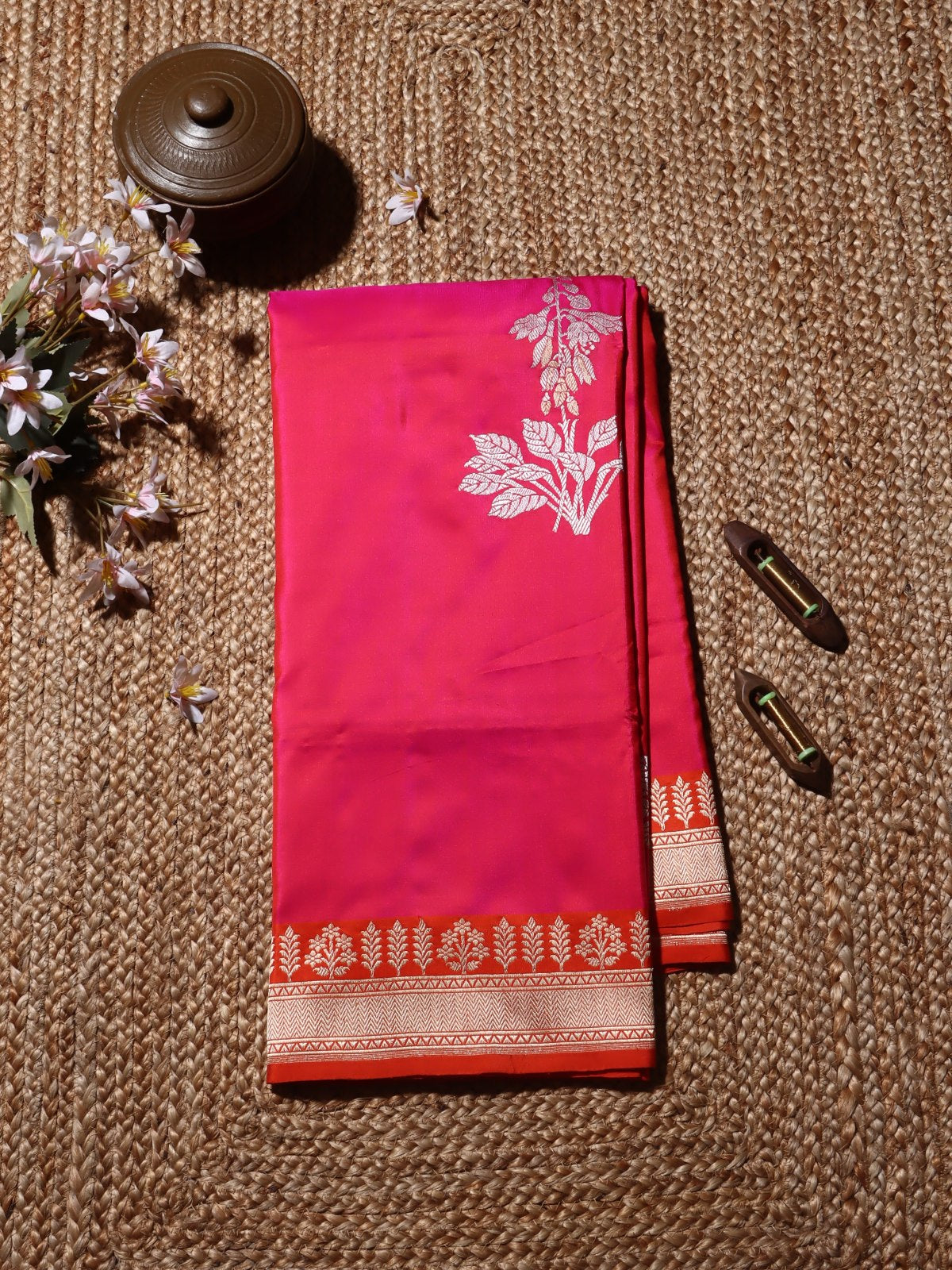 Pink Pure Kathan Silk Saree (Swara)
