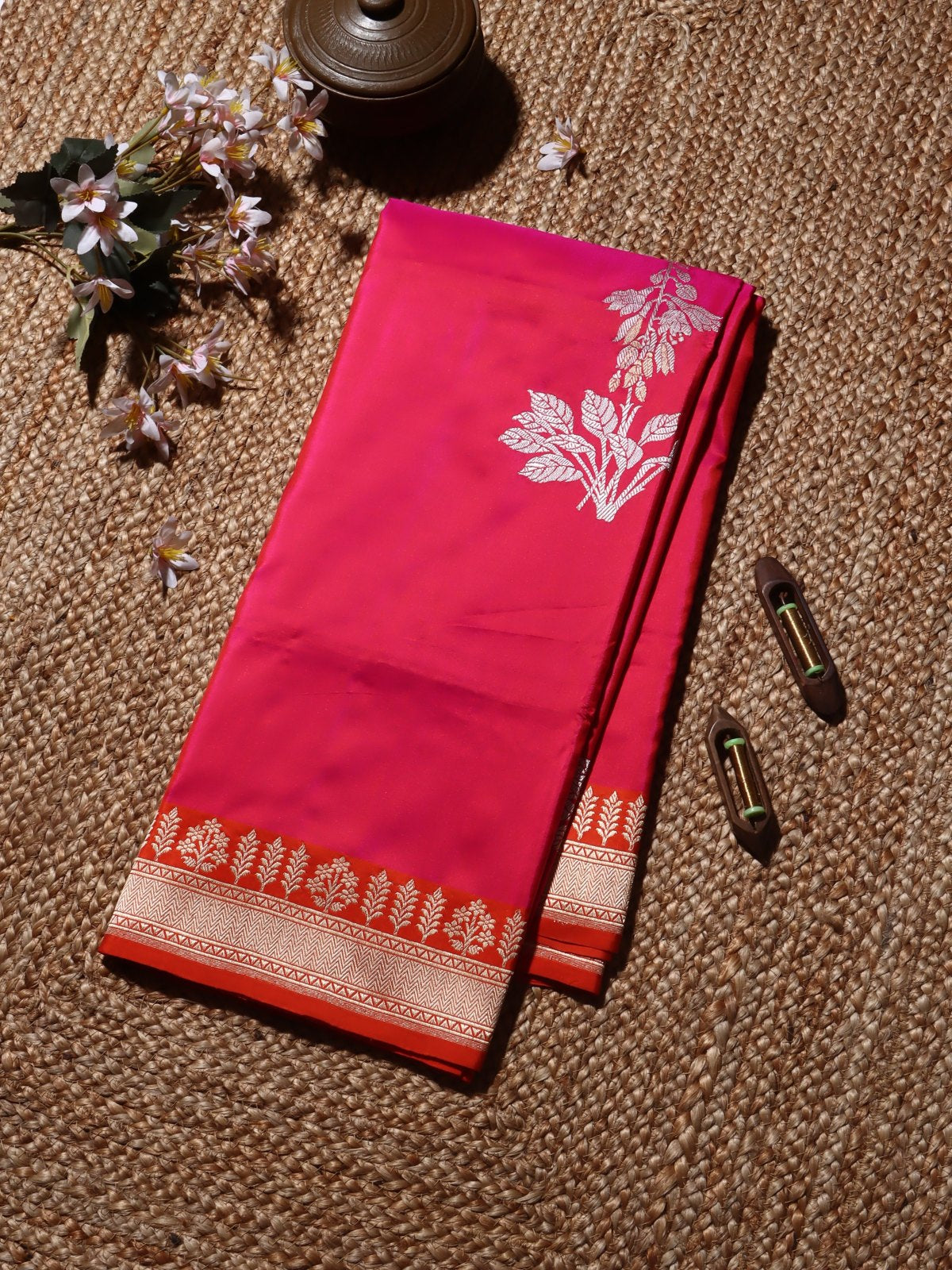 Pink Pure Kathan Silk Saree (Swara)