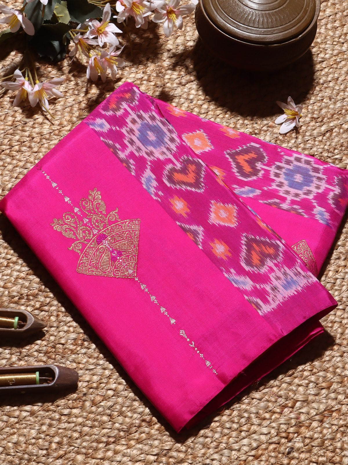 Pink Patola Kanchi Silk Saree (Swara)