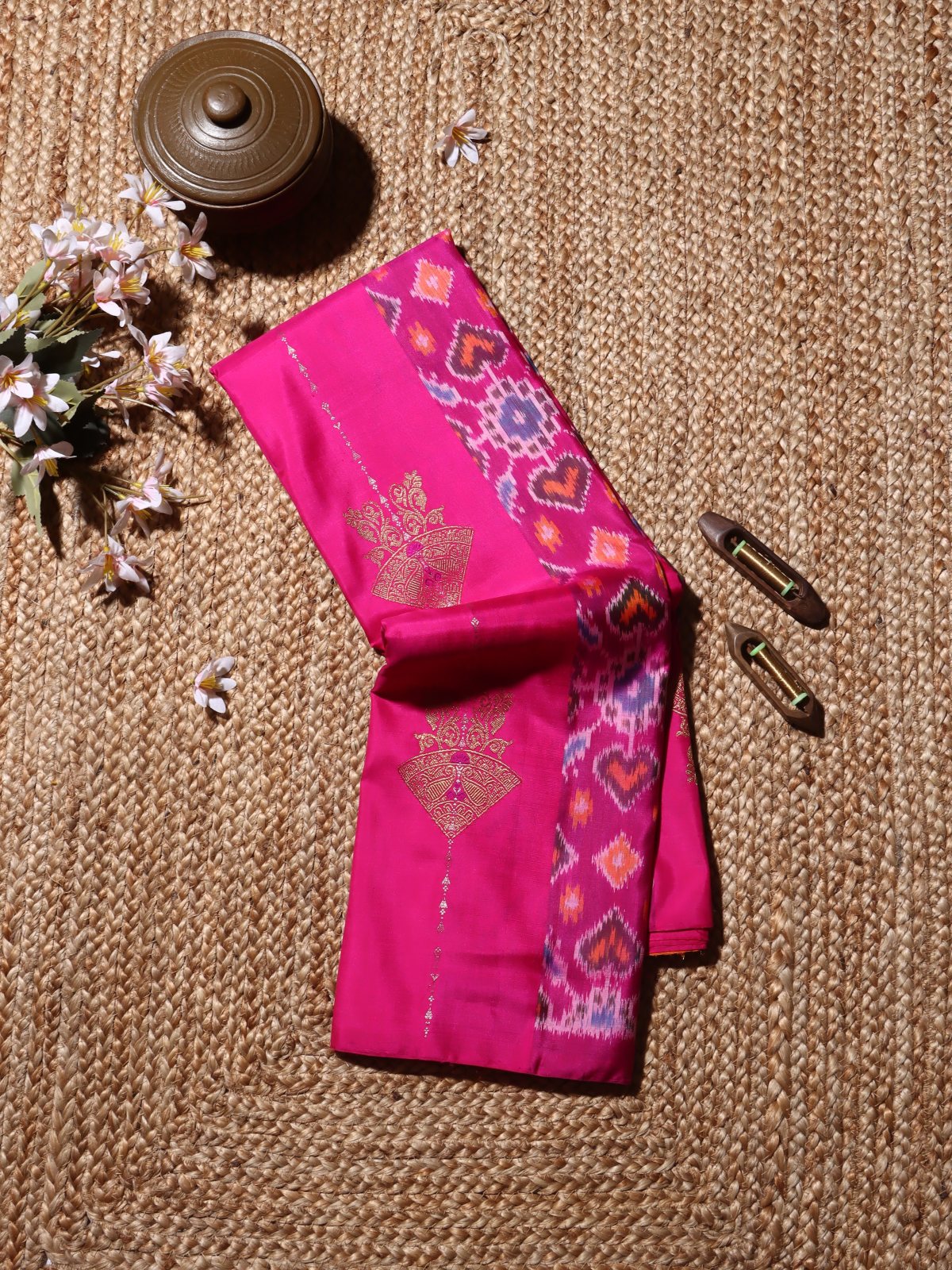 Pink Patola Kanchi Silk Saree (Swara)