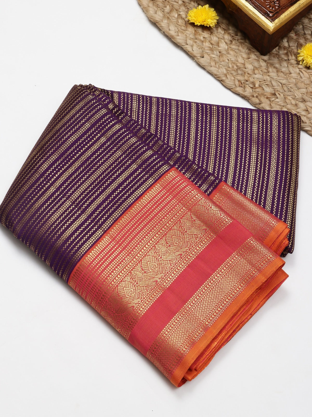 Purple Pure Kanchi Silk Saree (Swara)