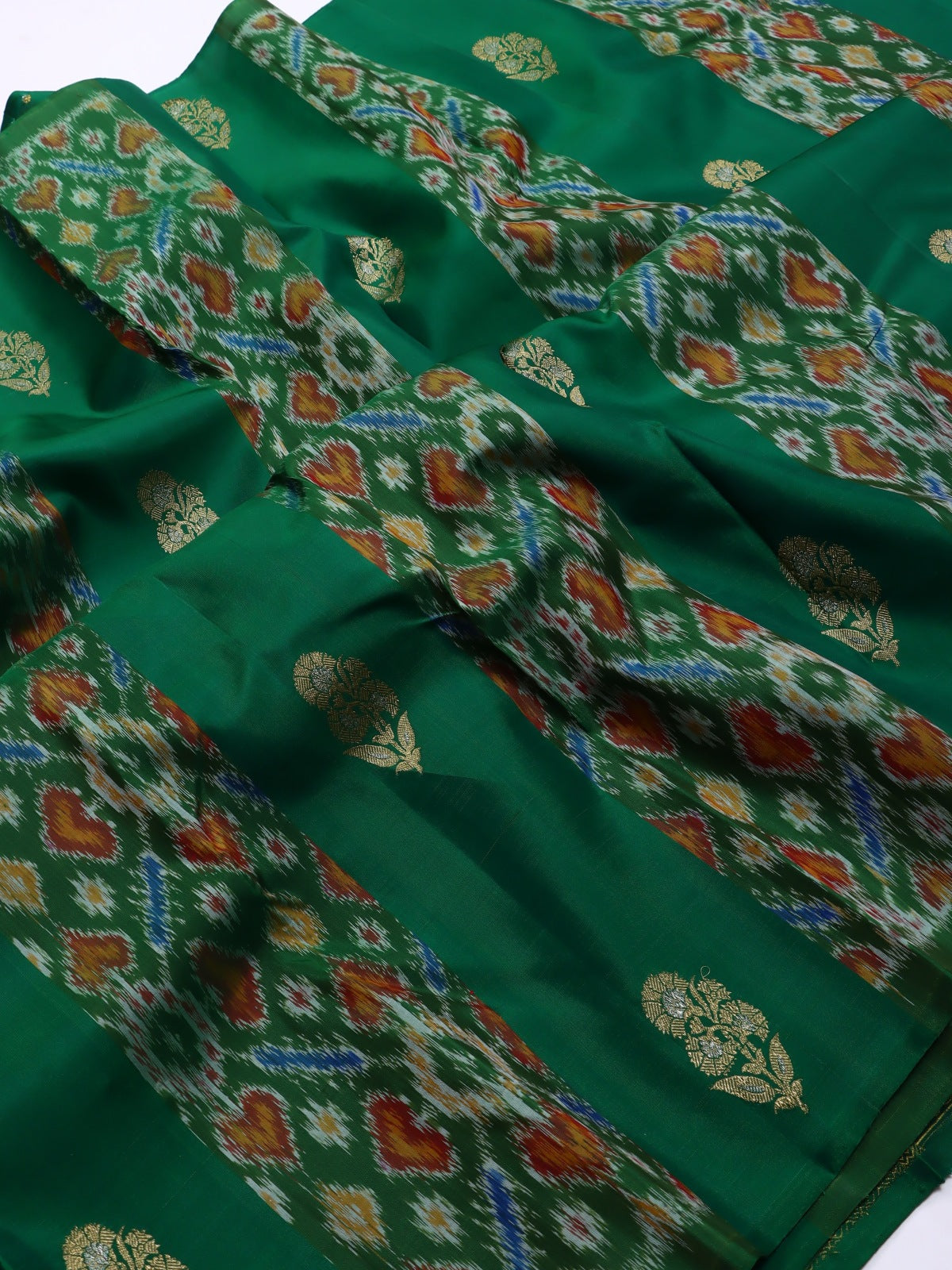 Green Patola Kanchi Silk Saree (Swara)