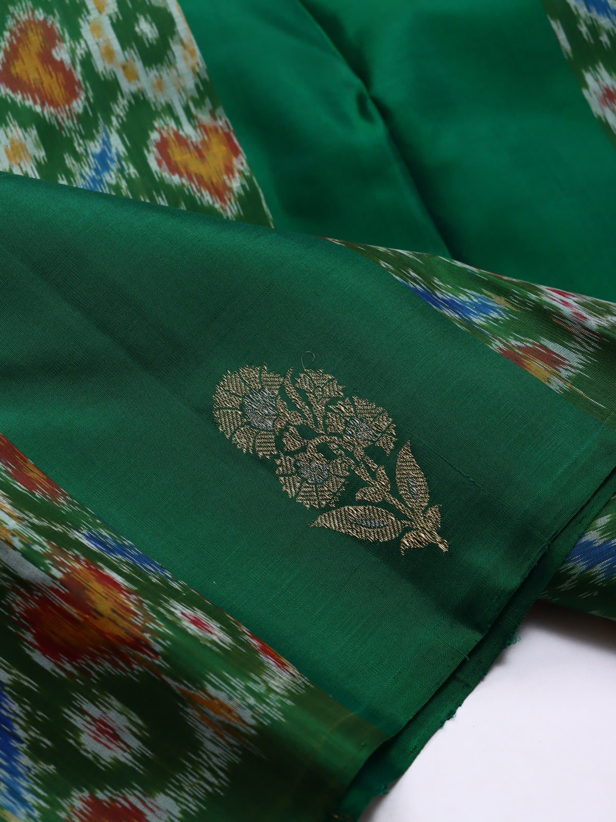 Green Patola Kanchi Silk Saree (Swara)