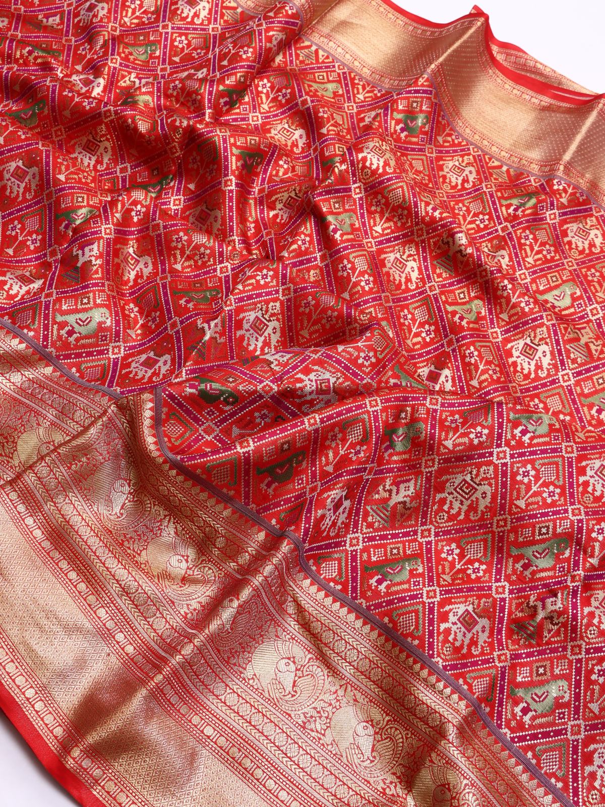 Red Pure Kanchi Silk Saree 2G (Swara)